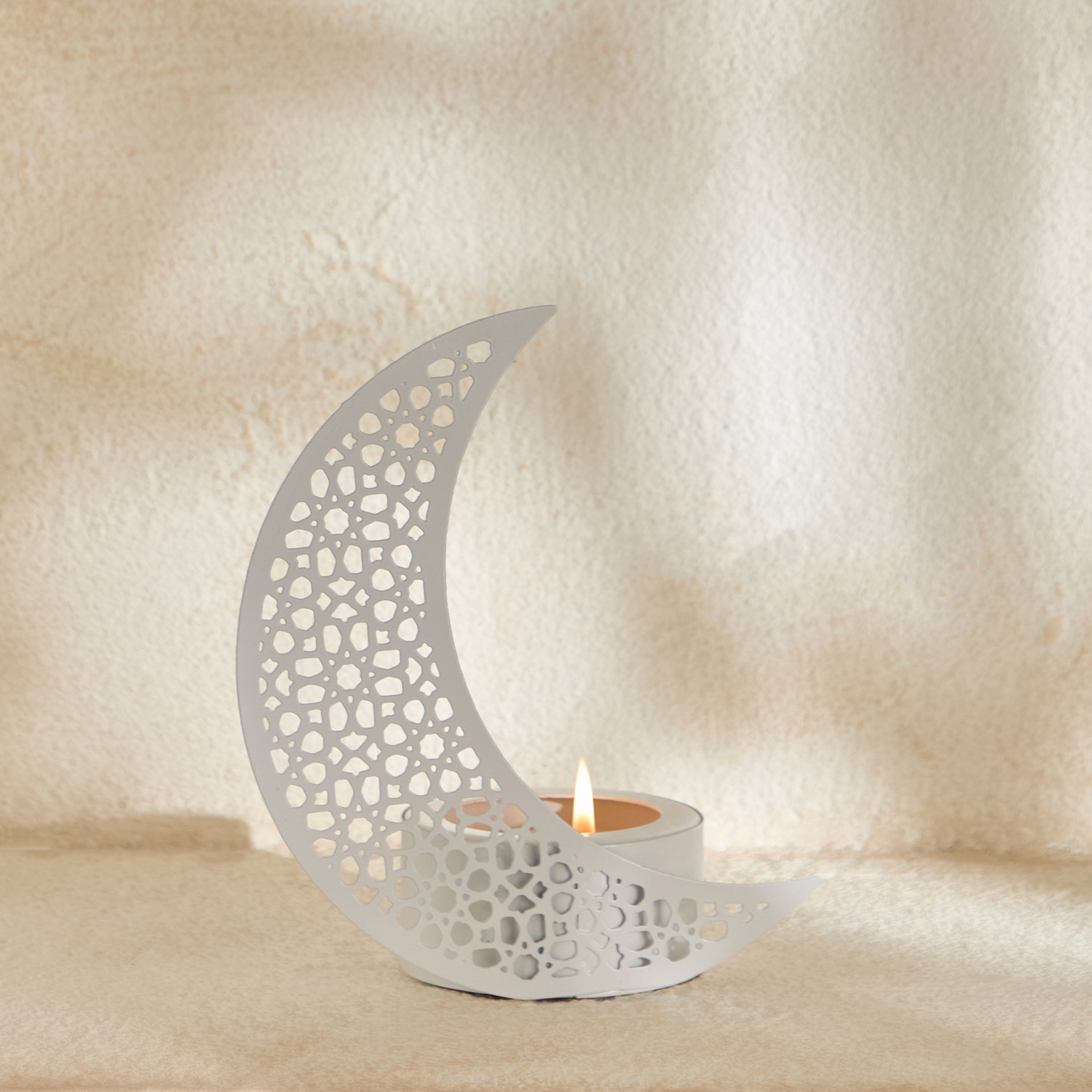 Celestial Layali Noor Decorative Tealight Candleholder - 15x10x18 cm-hbxlivingroom-decorandaccessories-candleholders-image-1