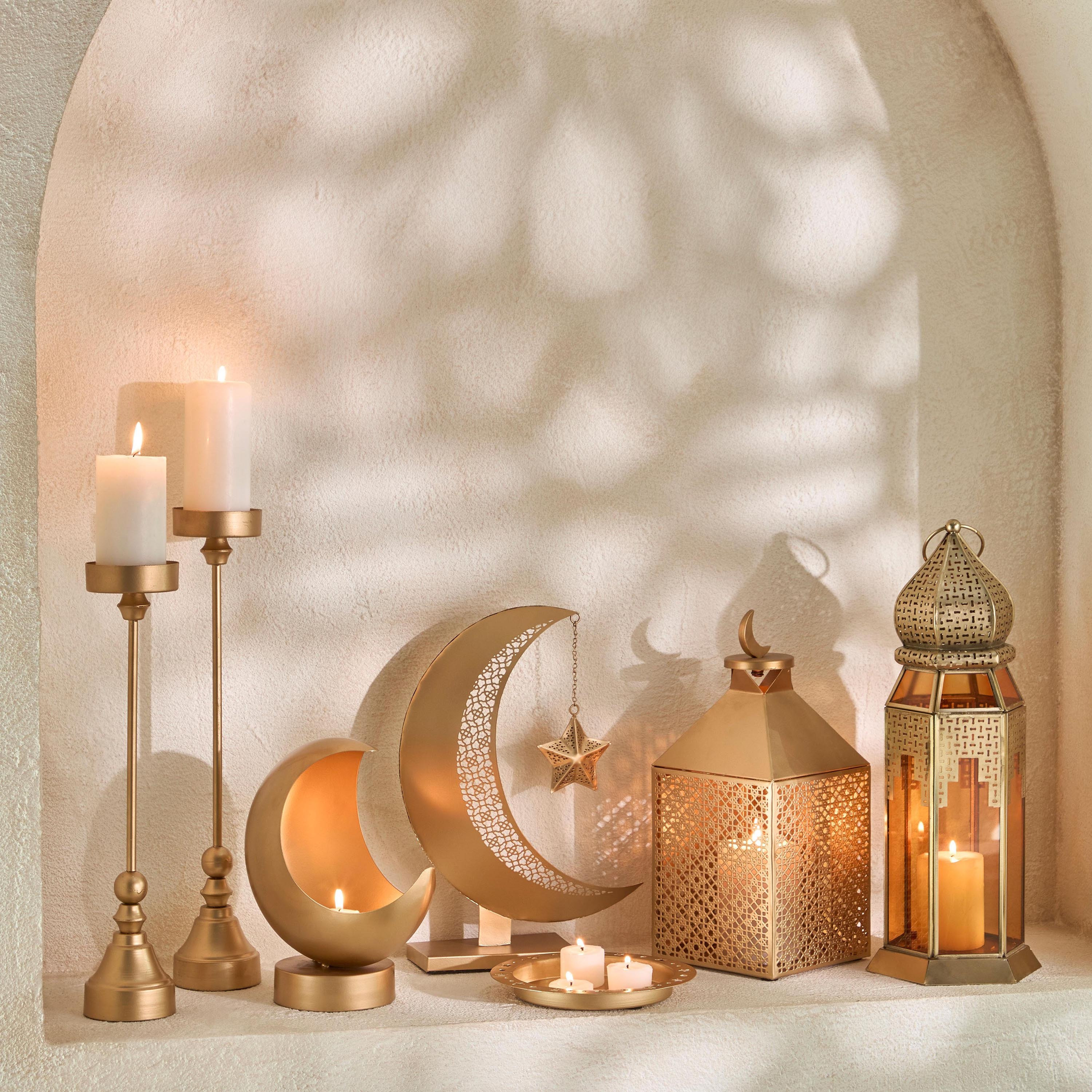 Celestial Layali Noor Decorative Votive Candleholder - 21x10x24 cm-hbxlivingroom-decorandaccessories-candleholders-image-4