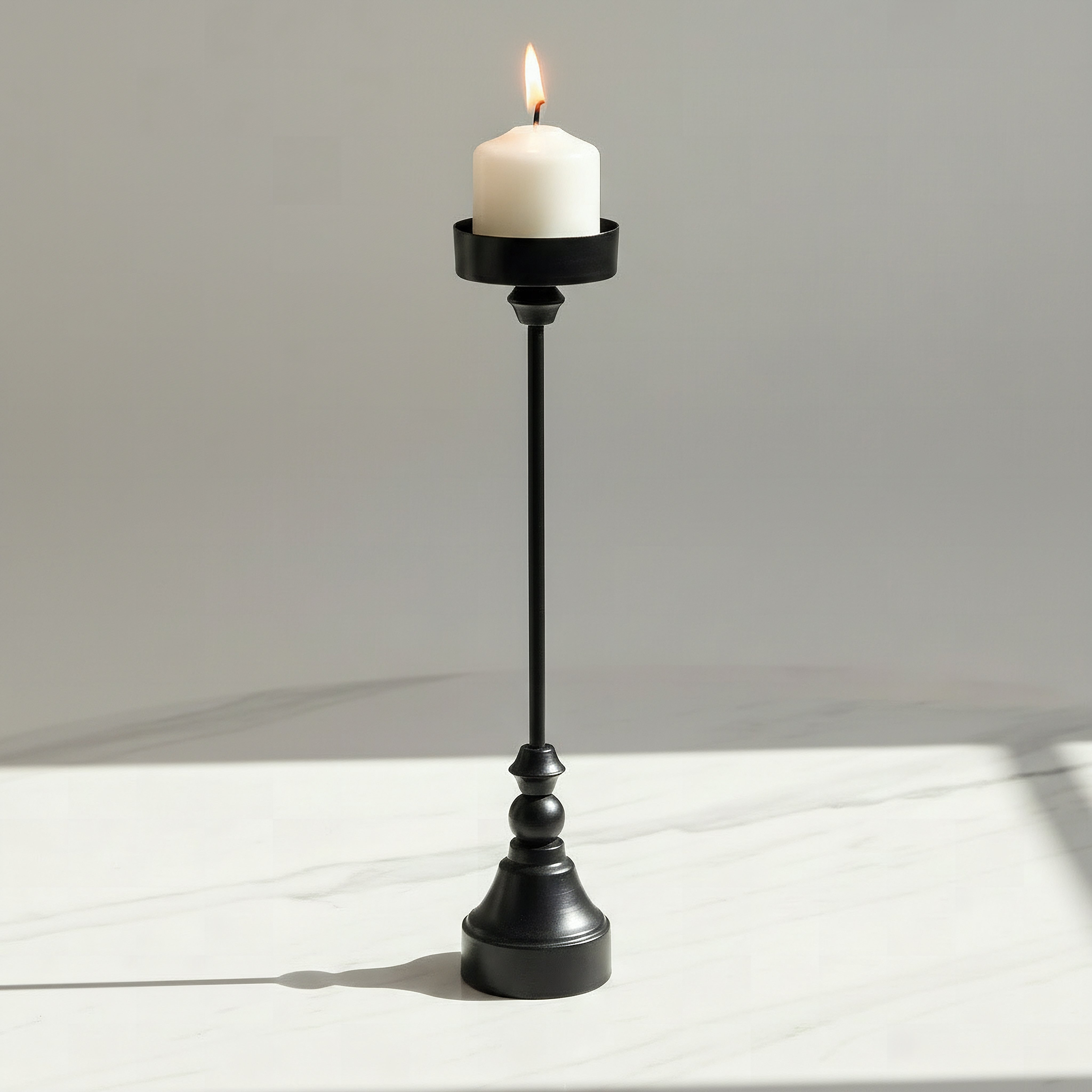 Celestial Layali Noor Decorative Pillar Candleholder - 8x8x38 cm-hbxlivingroom-decorandaccessories-candleholders-image-2