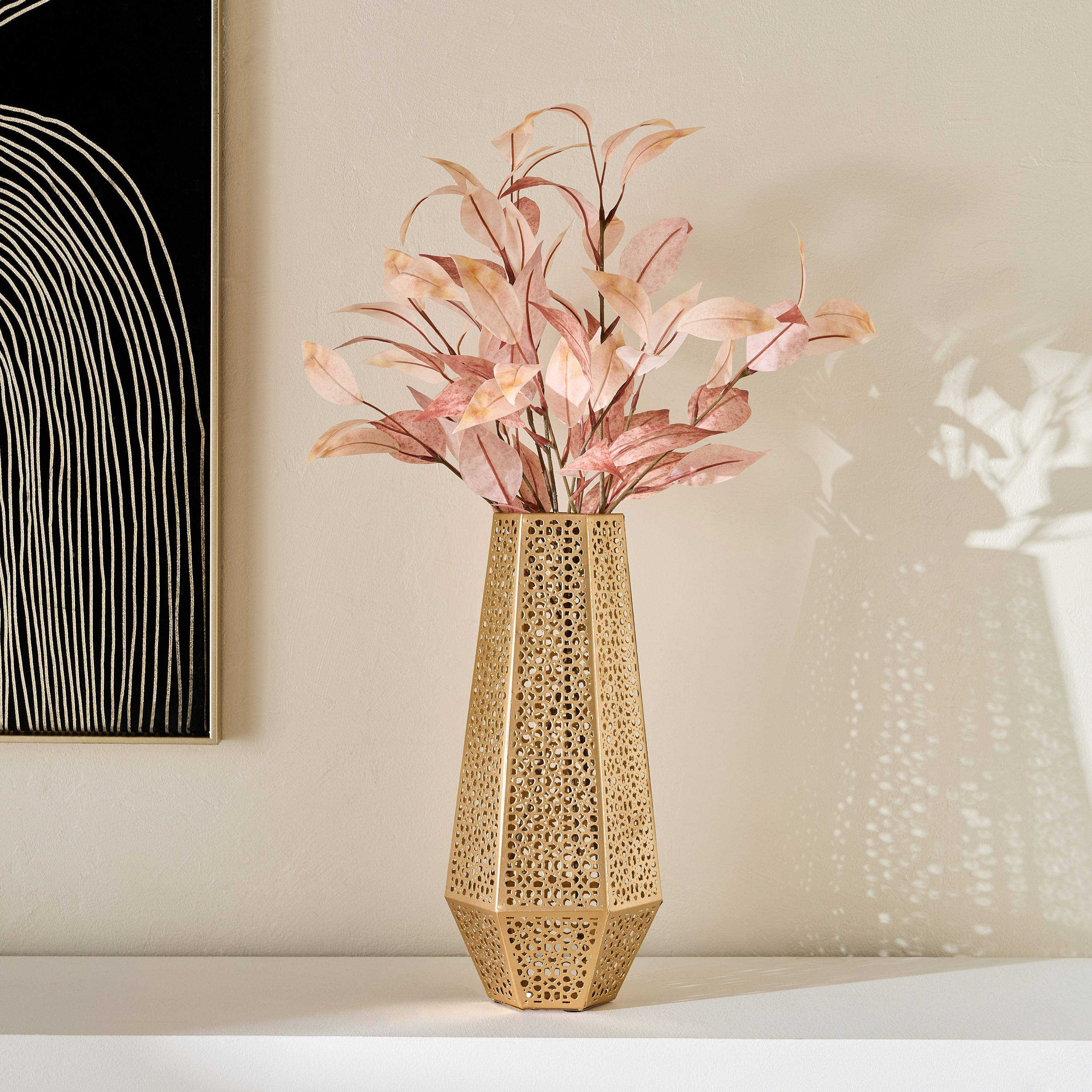 Arabesque Zaynah Cutwork Decorative Vase - 16x16x38 cm-hbxbedroom-decorandaccessories-vases-image-1