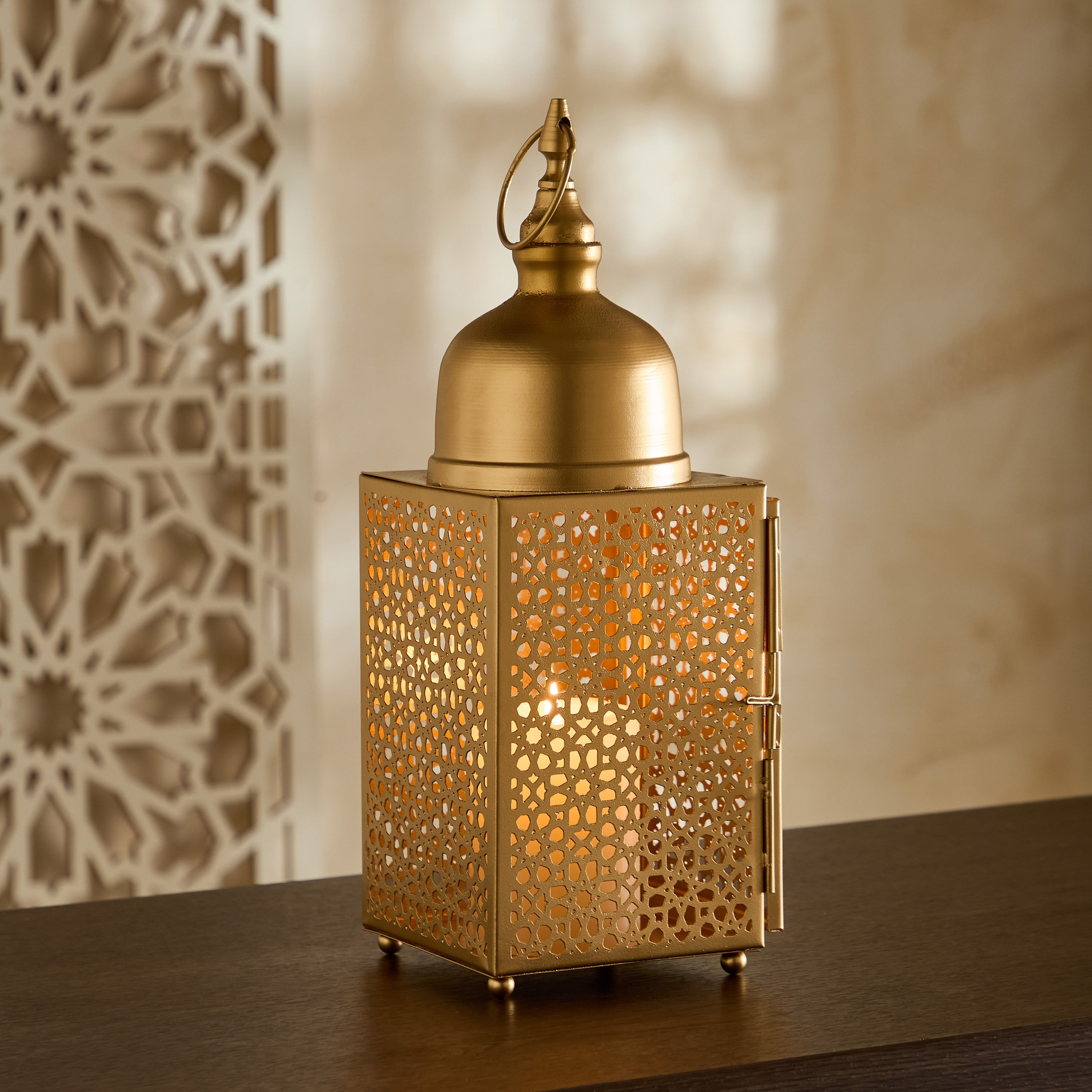 Arabesque Zaynah Decorative Cutwork Lantern - 11x11x32 cm-hbxdecorandfurnishings-homeaccessories-lanterns-image-6