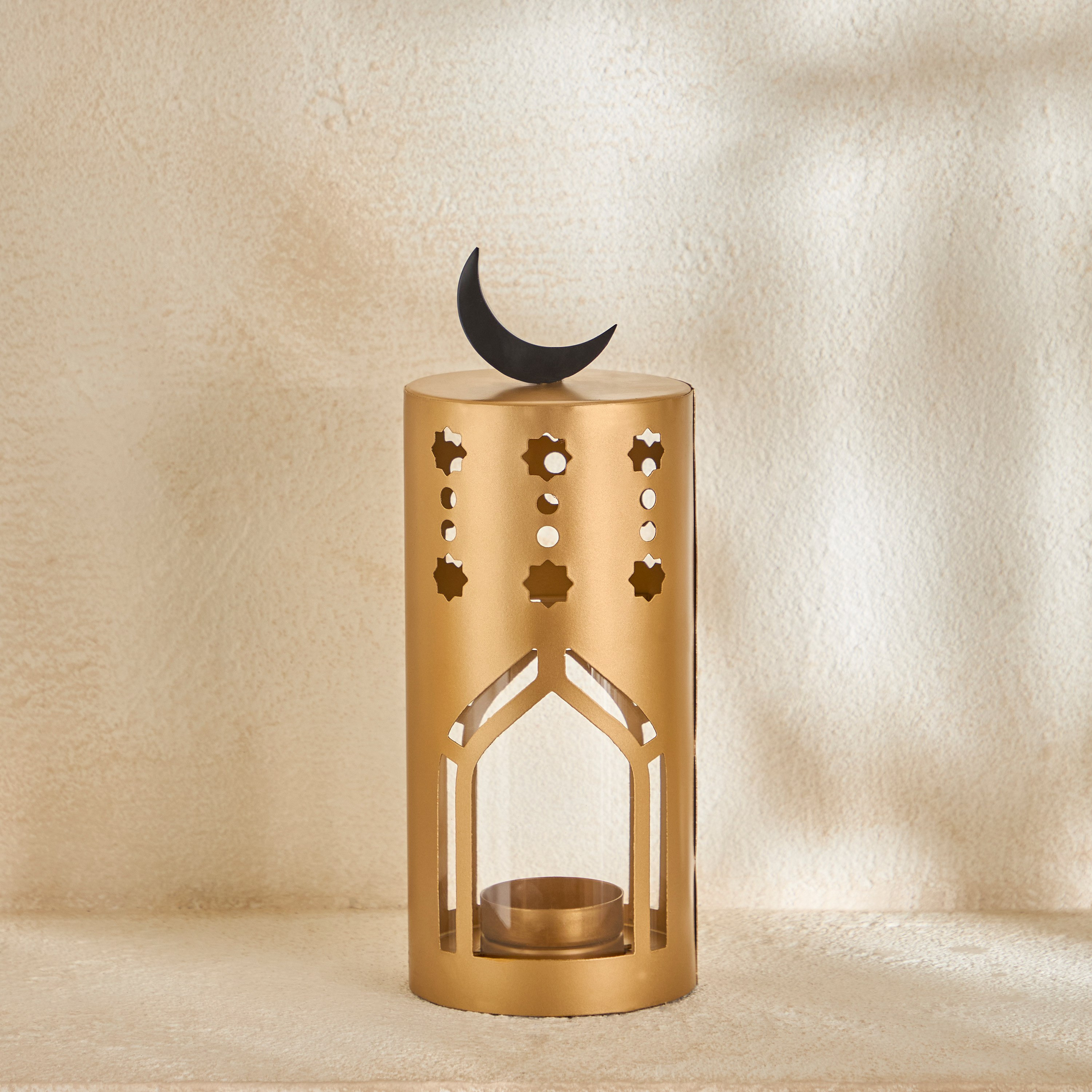 Celestial Layali Noor Decorative Lantern with Glass - 11x11x28 cm-hbxdecorandfurnishings-homeaccessories-lanterns-image-2