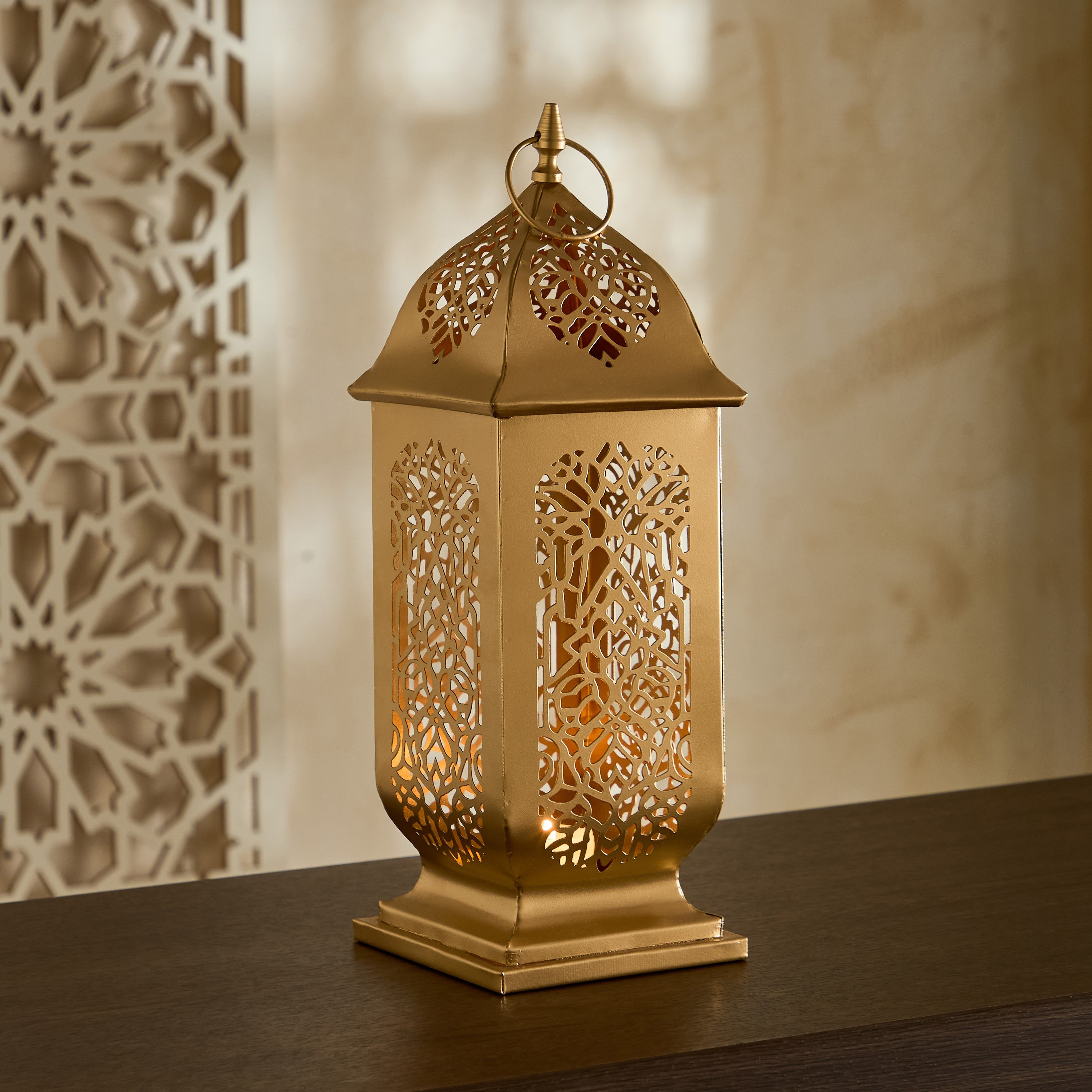 Arabesque Zaynah Decorative Cutwork Lantern - 15x15x36 cm-hbxdecorandfurnishings-homeaccessories-lanterns-image-6