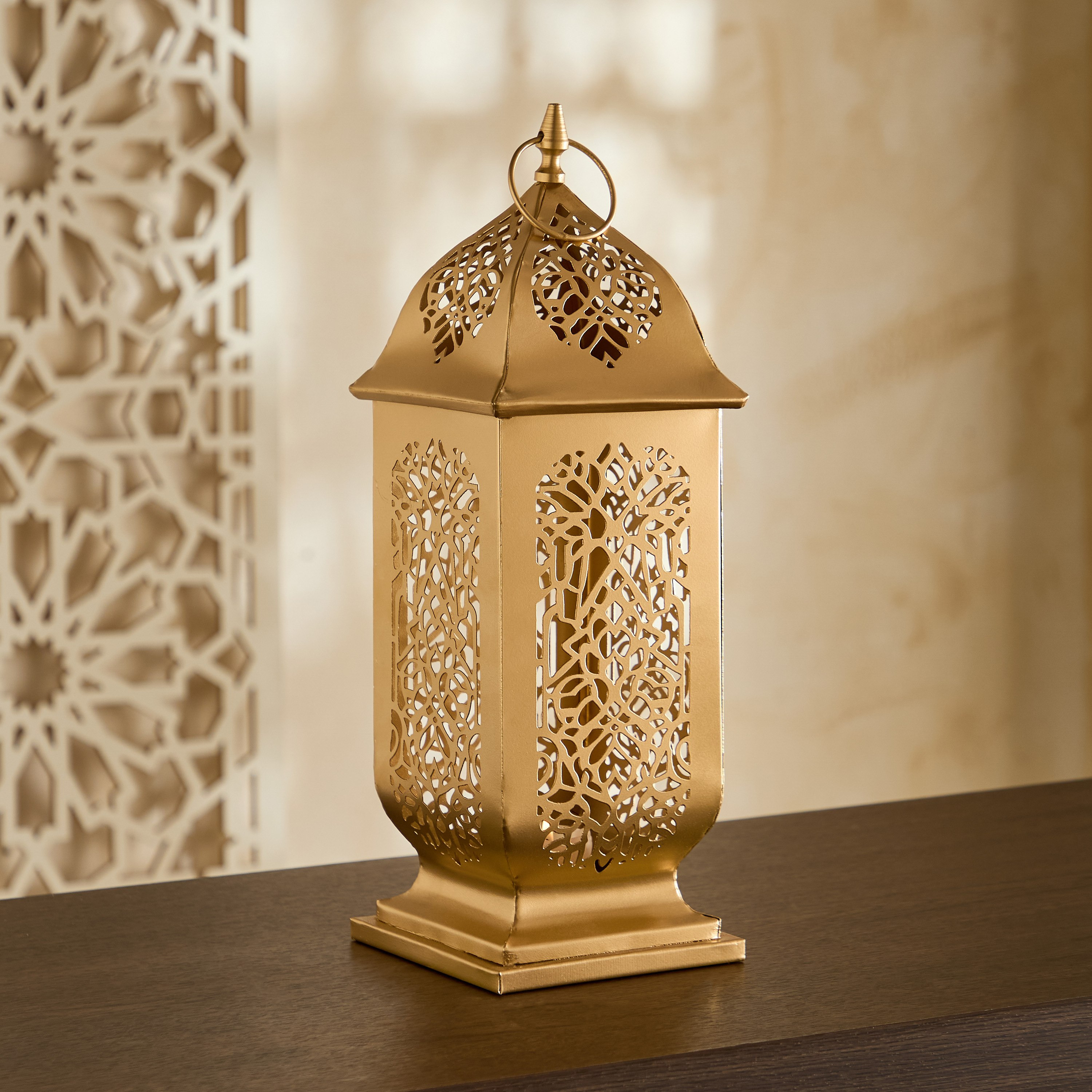 Arabesque Zaynah Decorative Cutwork Lantern - 15x15x36 cm-hbxdecorandfurnishings-homeaccessories-lanterns-image-7