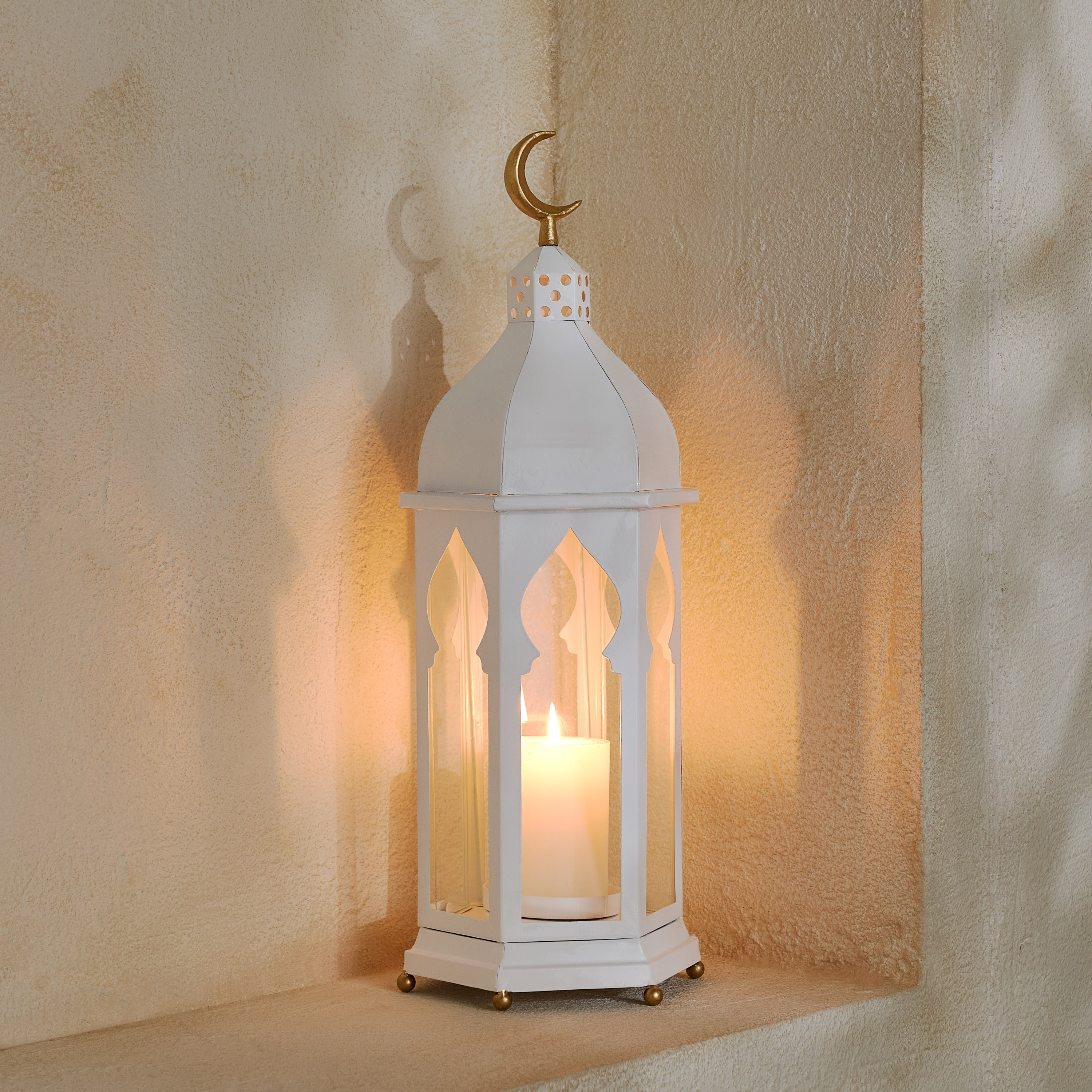 Celestial Layali Noor Decorative Lantern - 18x18x50 cm-hbxdecorandfurnishings-homeaccessories-lanterns-image-1