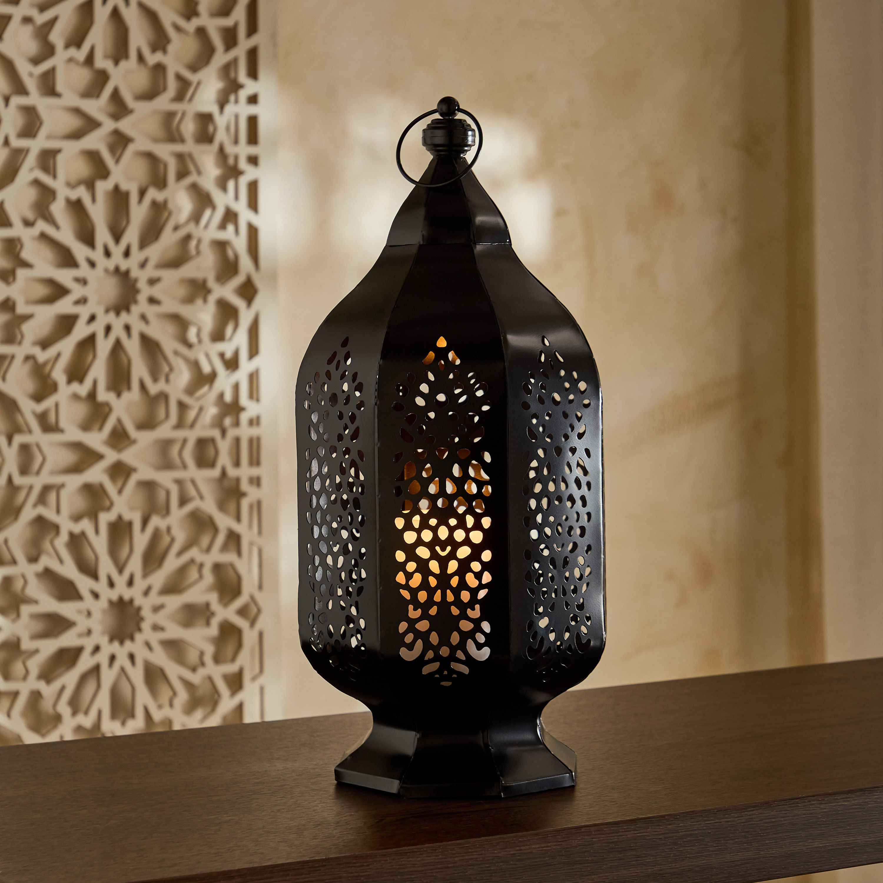 Arabesque Zaynah Decorative Cutwork Lantern - 20x20x42 cm-hbxdecorandfurnishings-homeaccessories-lanterns-image-6