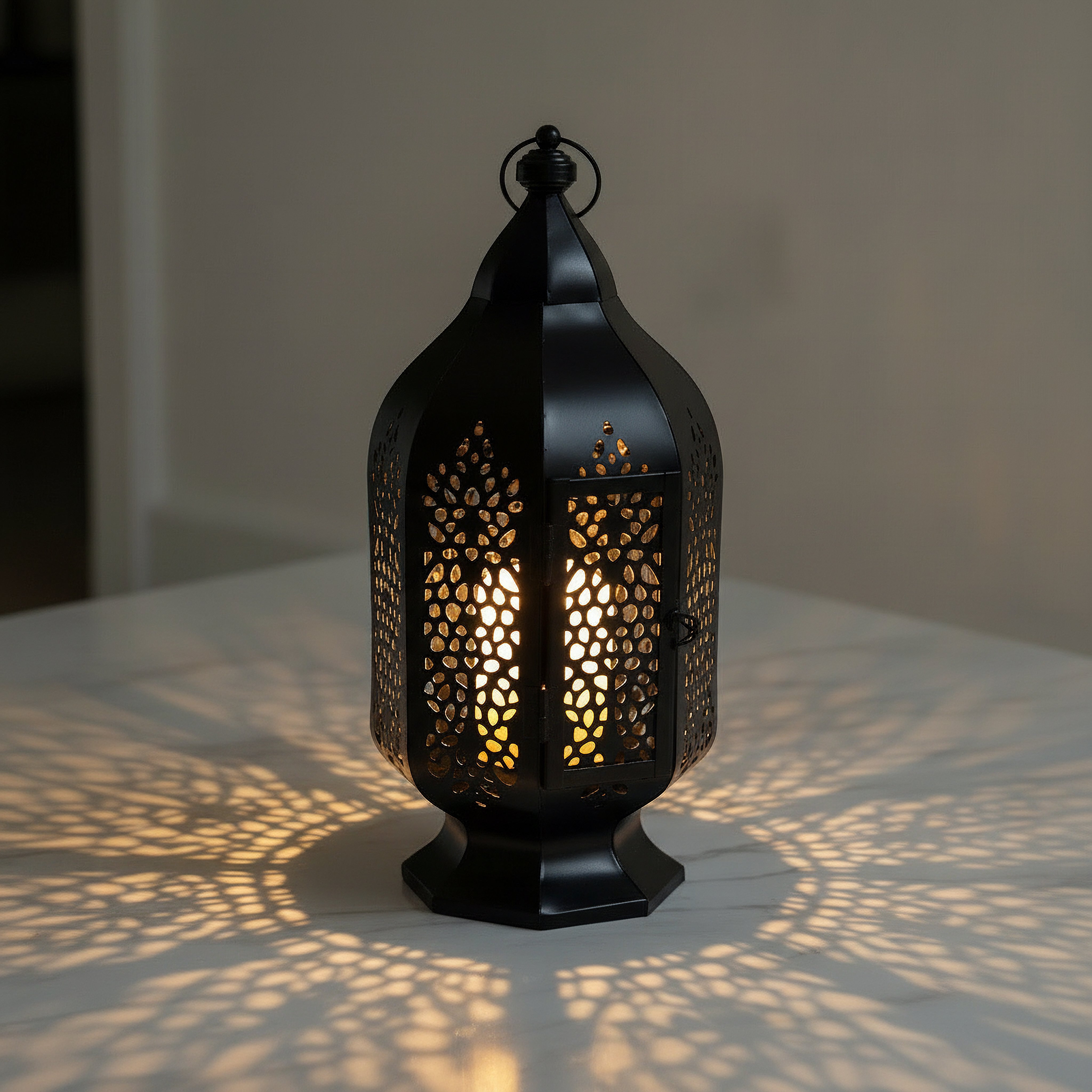 Arabesque Zaynah Decorative Cutwork Lantern - 20x20x42 cm-hbxdecorandfurnishings-homeaccessories-lanterns-image-2
