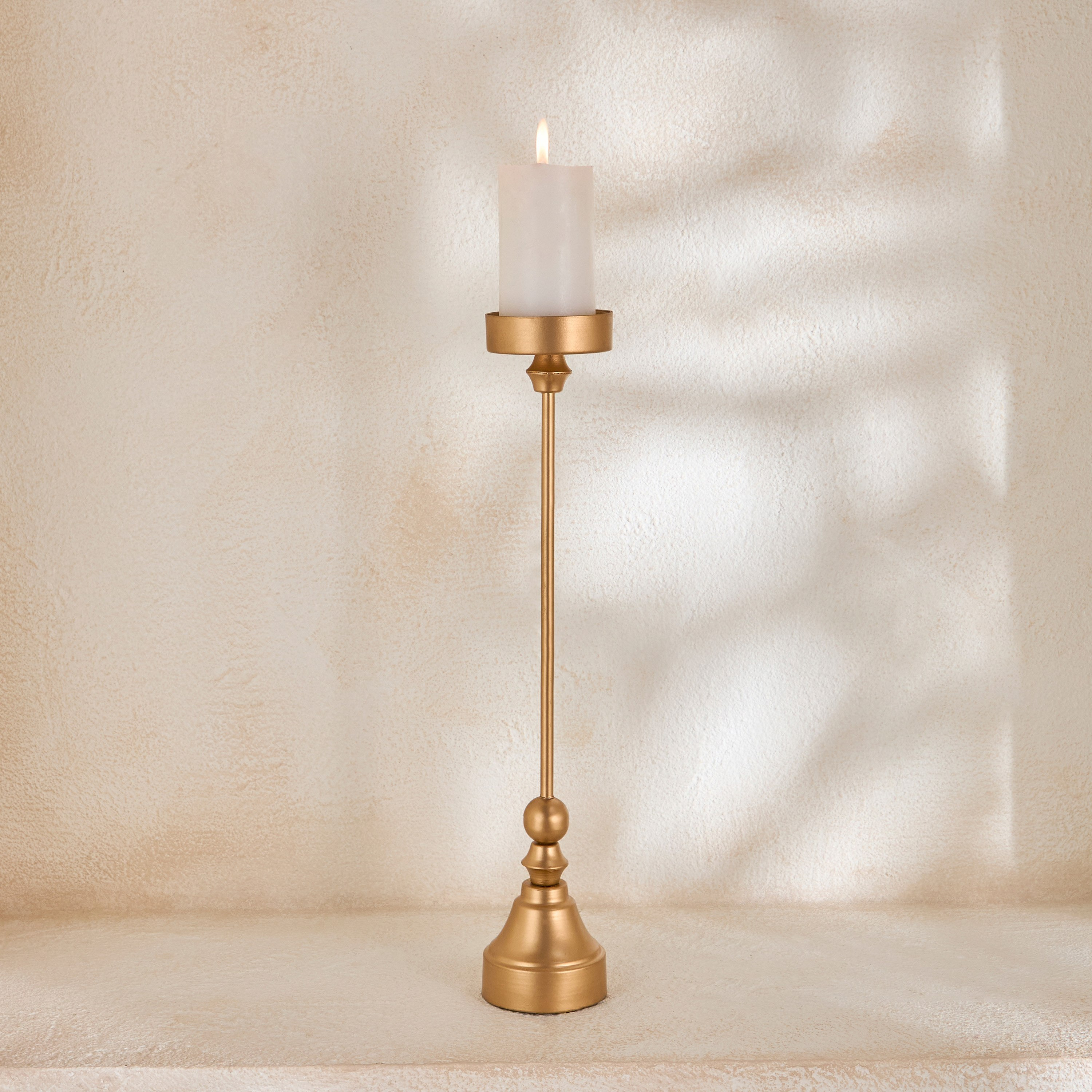 Celestial Layali Noor Decorative Pillar Candleholder - 8x8x42 cm-hbxlivingroom-decorandaccessories-candleholders-image-1