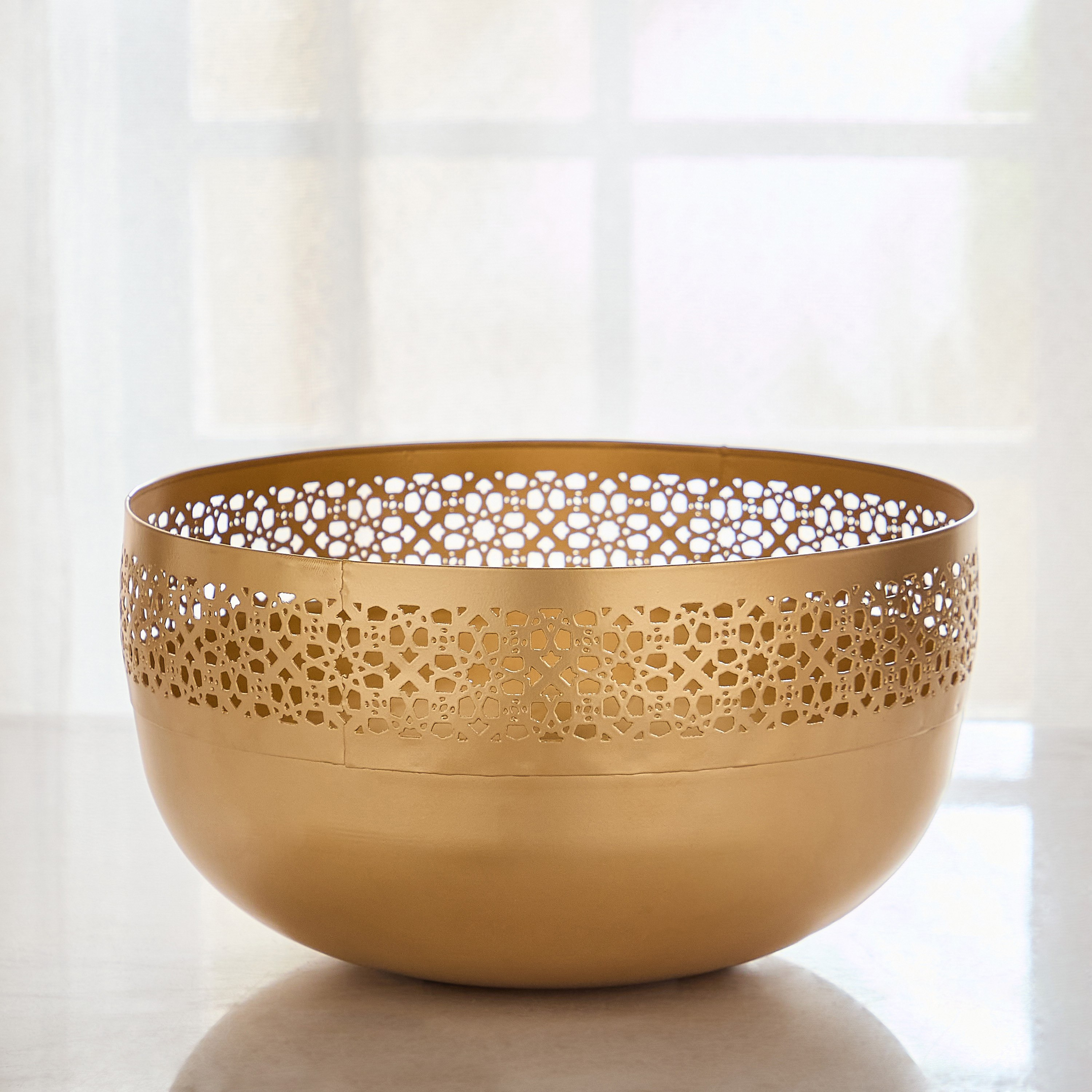 Arabesque Zaynah Decorative Cutwork Centrepiece Bowl - 28x28x13.5 cm-hbxdecorandfurnishings-homeaccessories-bowls-image-5