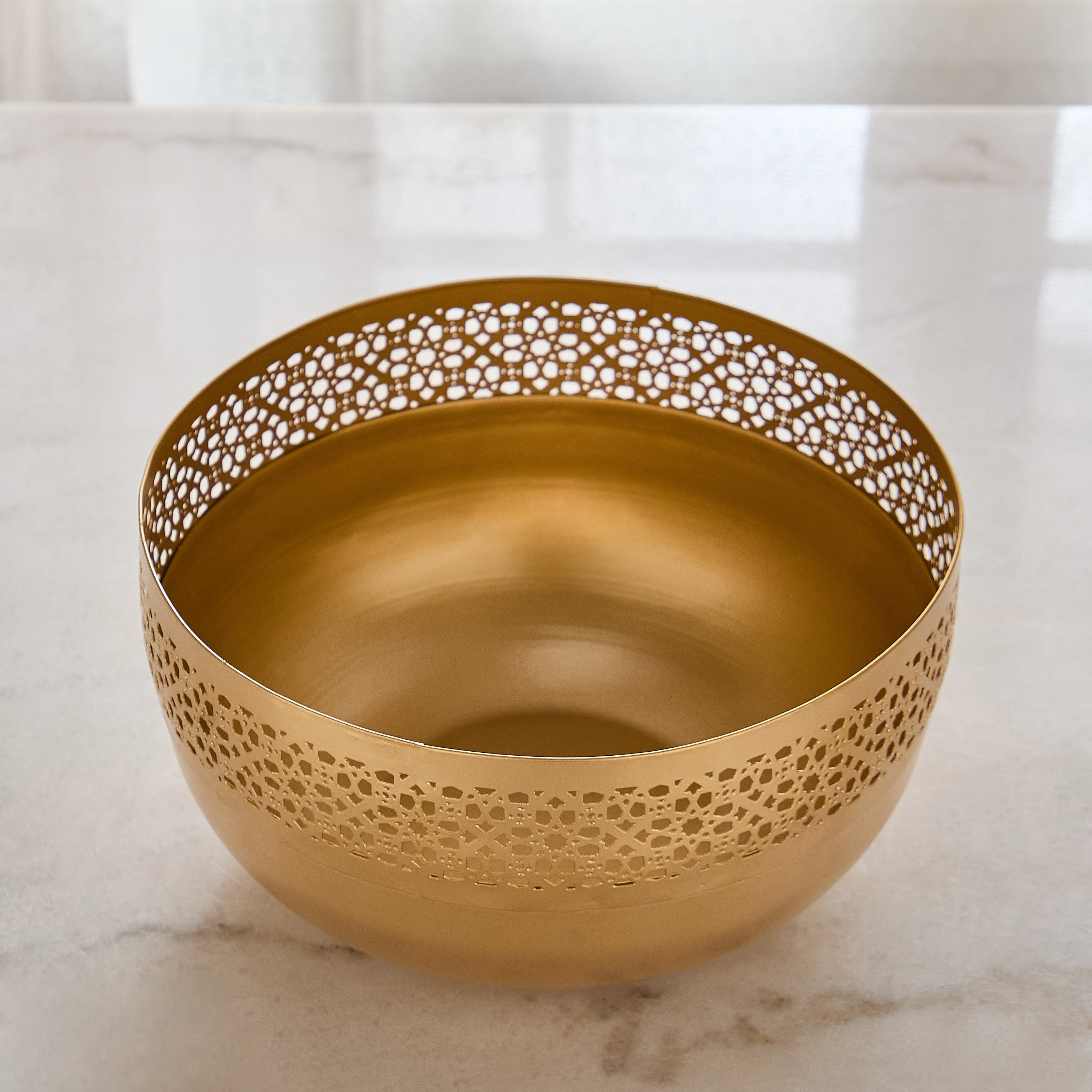 Arabesque Zaynah Decorative Cutwork Centrepiece Bowl - 28x28x13.5 cm-hbxdecorandfurnishings-homeaccessories-bowls-image-6