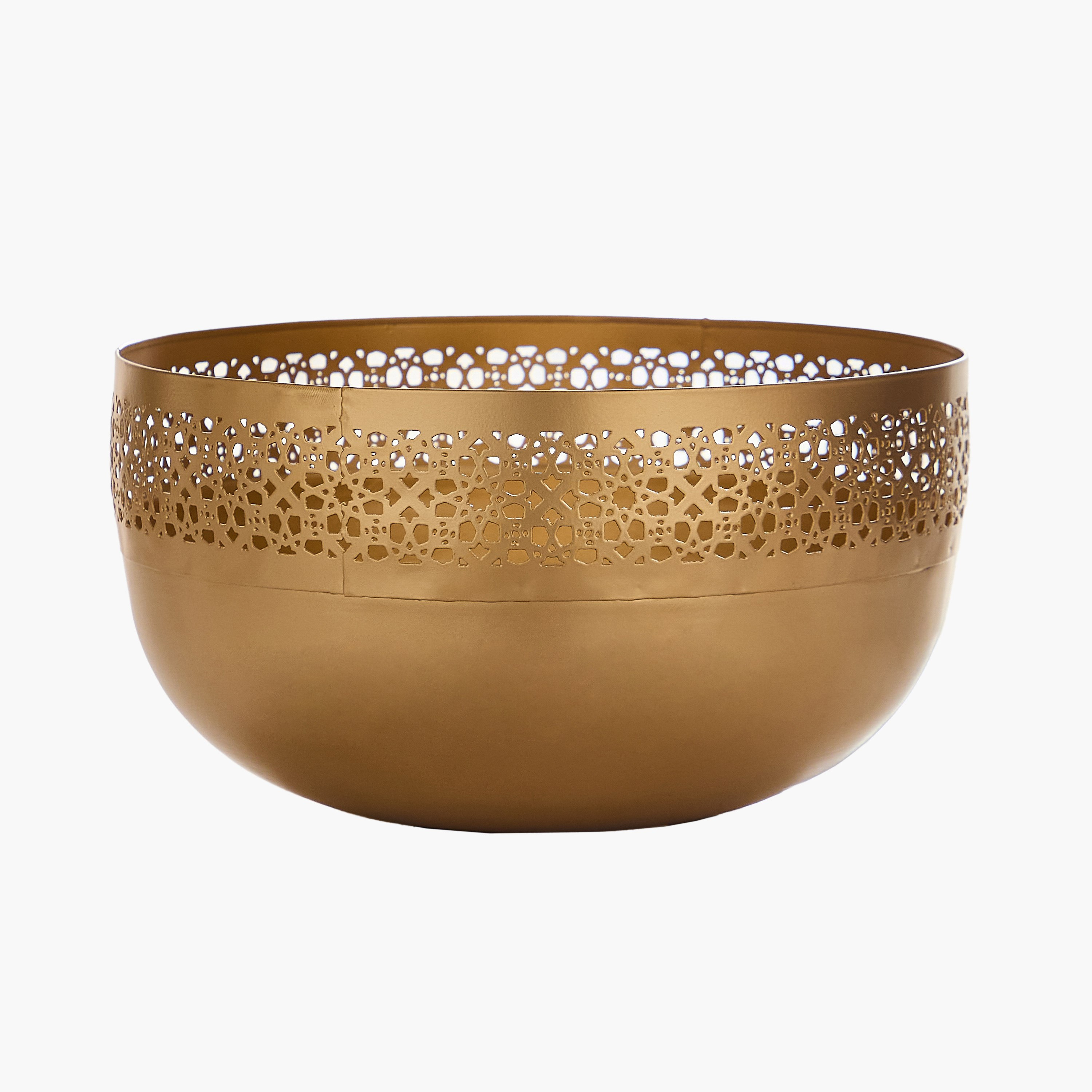 Arabesque Zaynah Decorative Cutwork Centrepiece Bowl - 28x28x13.5 cm-hbxdecorandfurnishings-homeaccessories-bowls-image-9