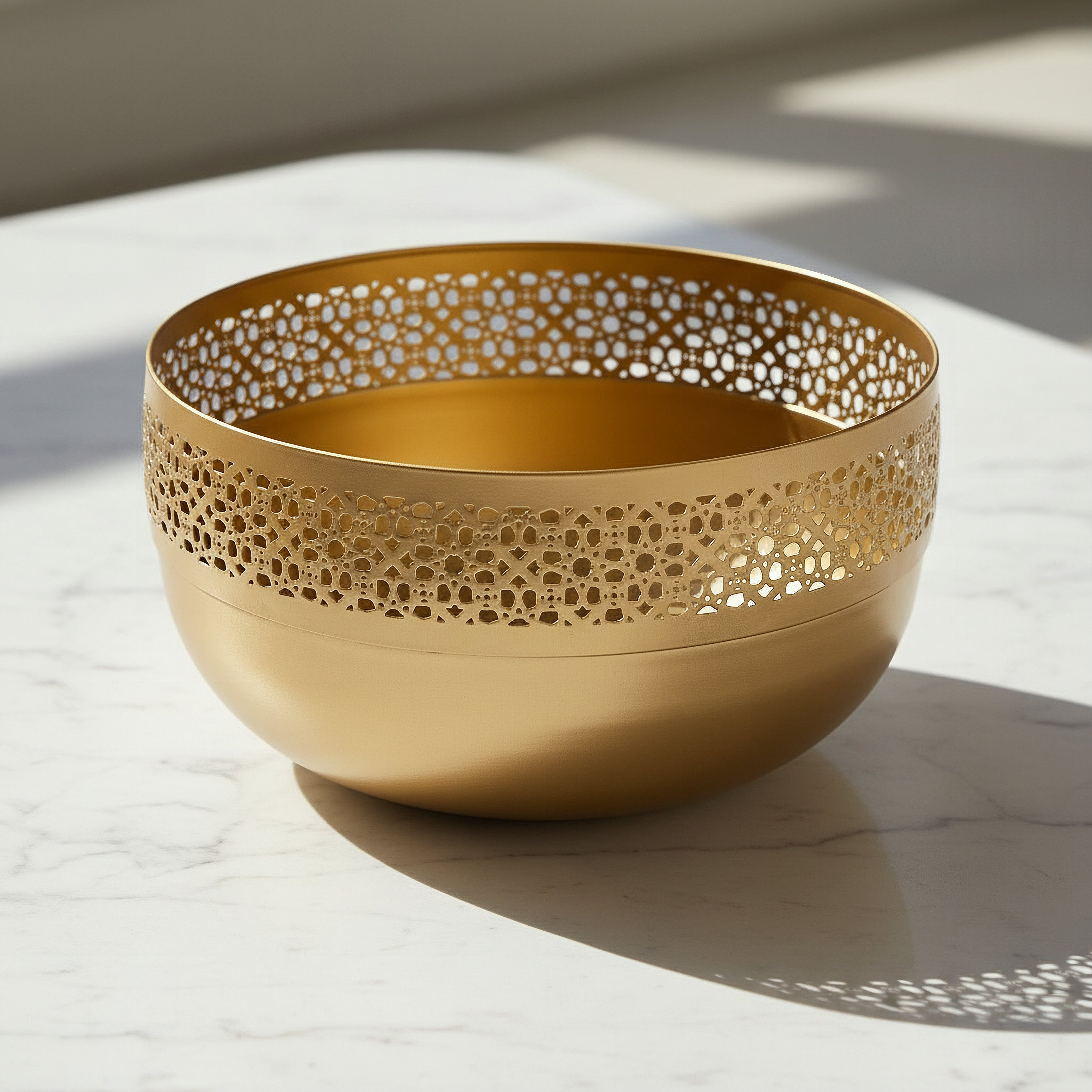 Arabesque Zaynah Decorative Cutwork Centrepiece Bowl - 28x28x13.5 cm-hbxdecorandfurnishings-homeaccessories-bowls-image-1