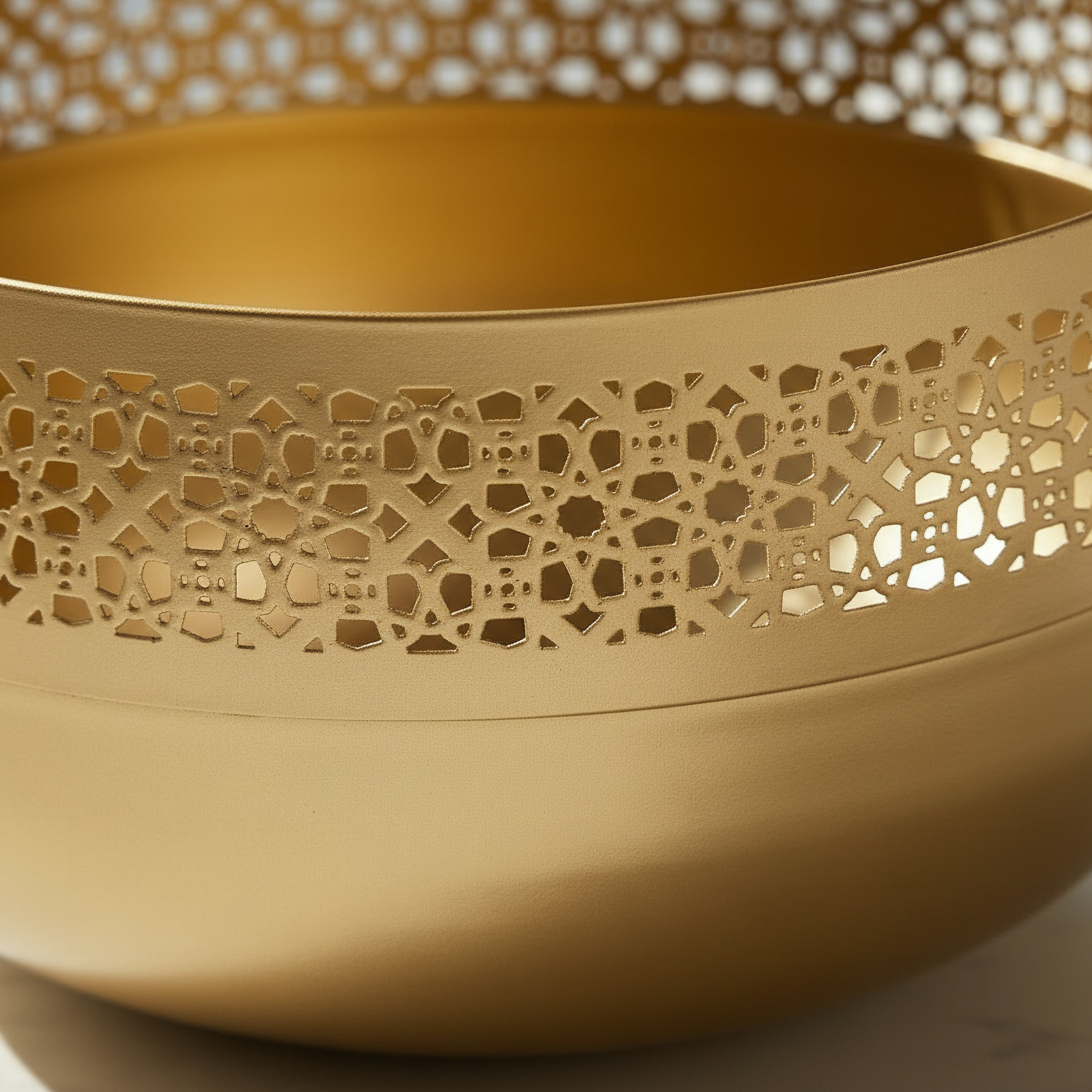 Arabesque Zaynah Decorative Cutwork Centrepiece Bowl - 28x28x13.5 cm-hbxdecorandfurnishings-homeaccessories-bowls-image-3