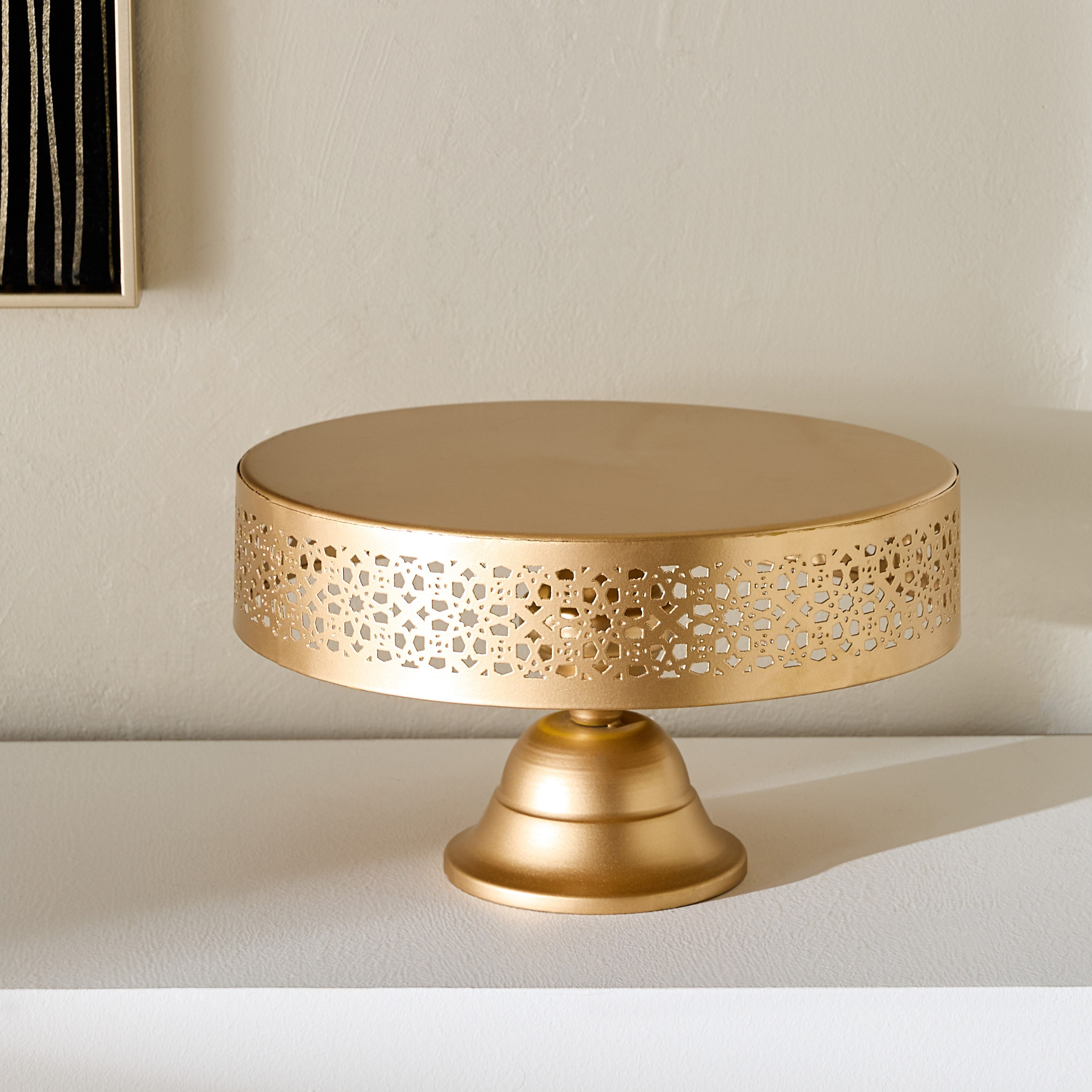 Arabesque Zaynah Cutwork Decorative Footed Platter - 20.5x20.5x26 cm-hbxhomeware-hbxdecorandfurnishings-image-2