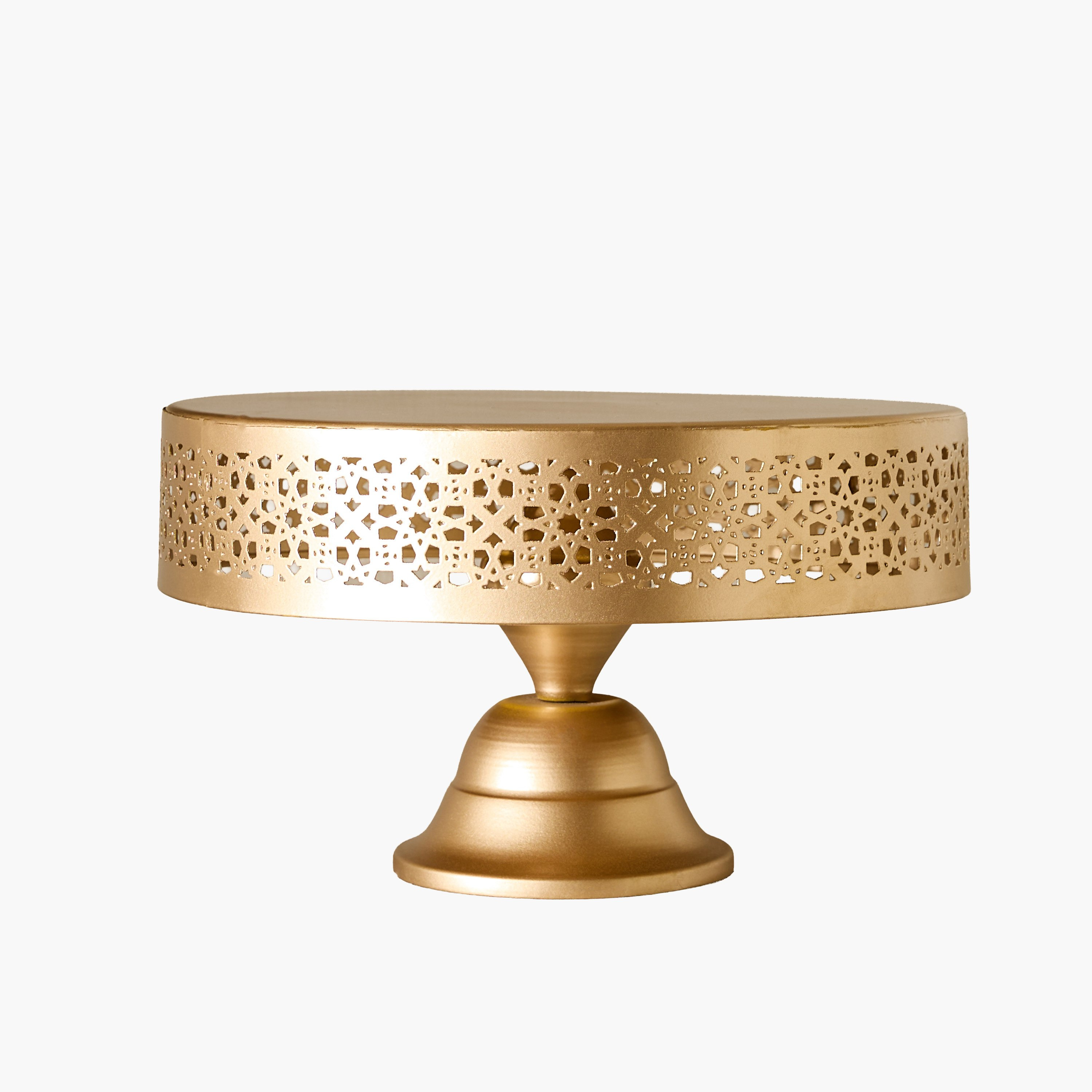 Arabesque Zaynah Cutwork Decorative Footed Platter - 20.5x20.5x26 cm-hbxhomeware-hbxdecorandfurnishings-image-5