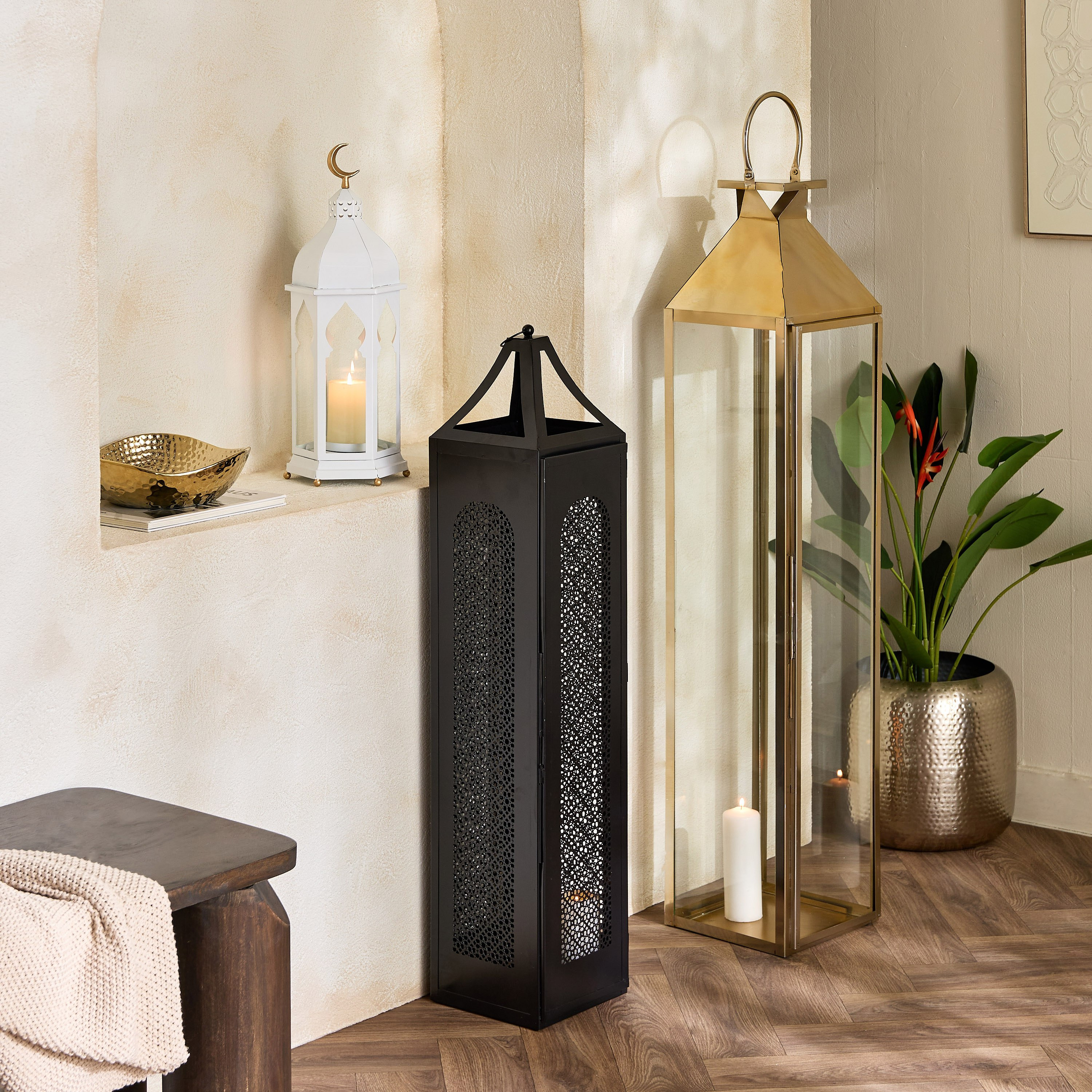 Celestial Layali Noor Decorative Lantern - 20x20x100 cm-hbxdecorandfurnishings-homeaccessories-lanterns-image-5