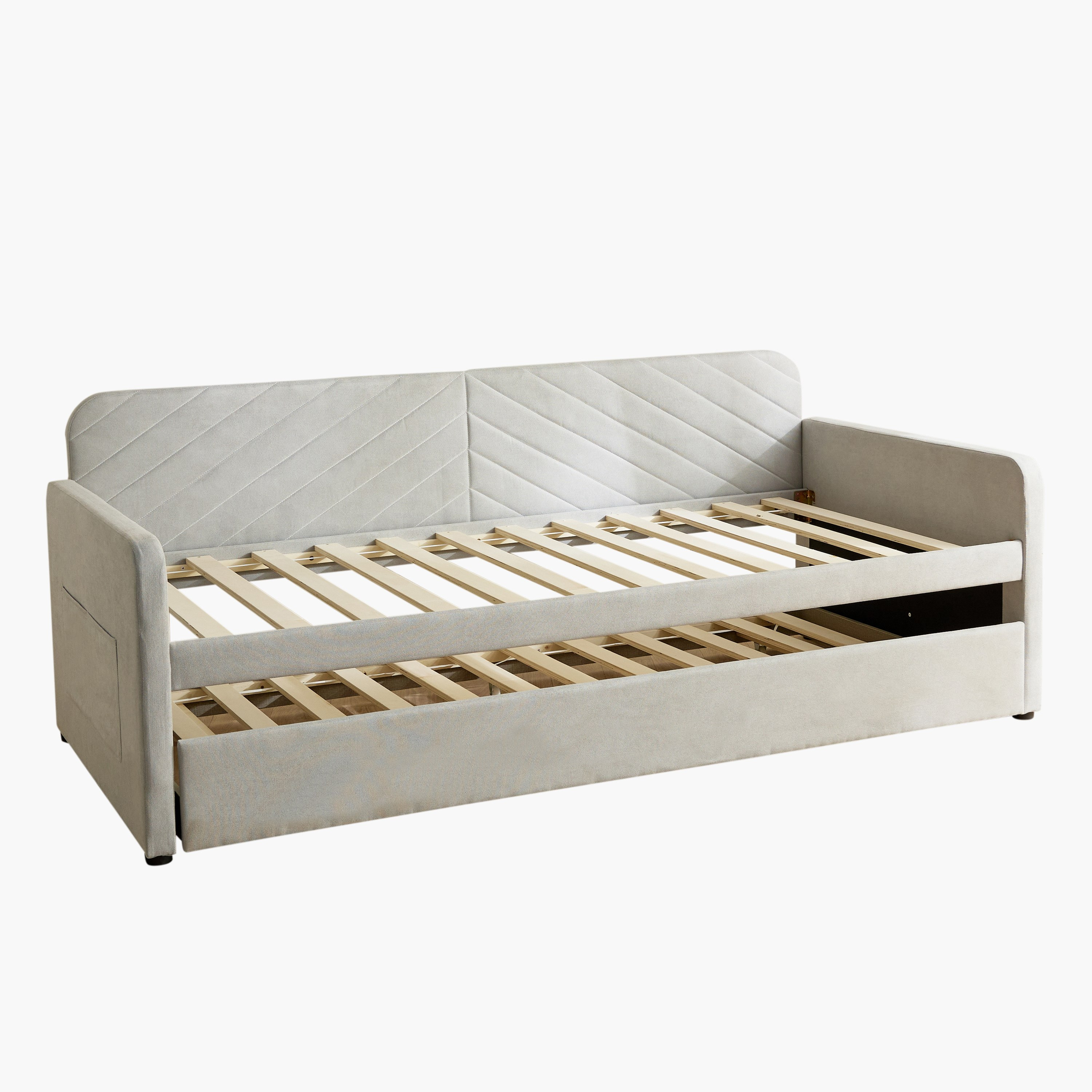 Movo Nordica Civita Upholstered Day Bed with Pull-Out Bed - 90x200 cm-hbxfurniture-bedsandbedsets-daybeds-image-10
