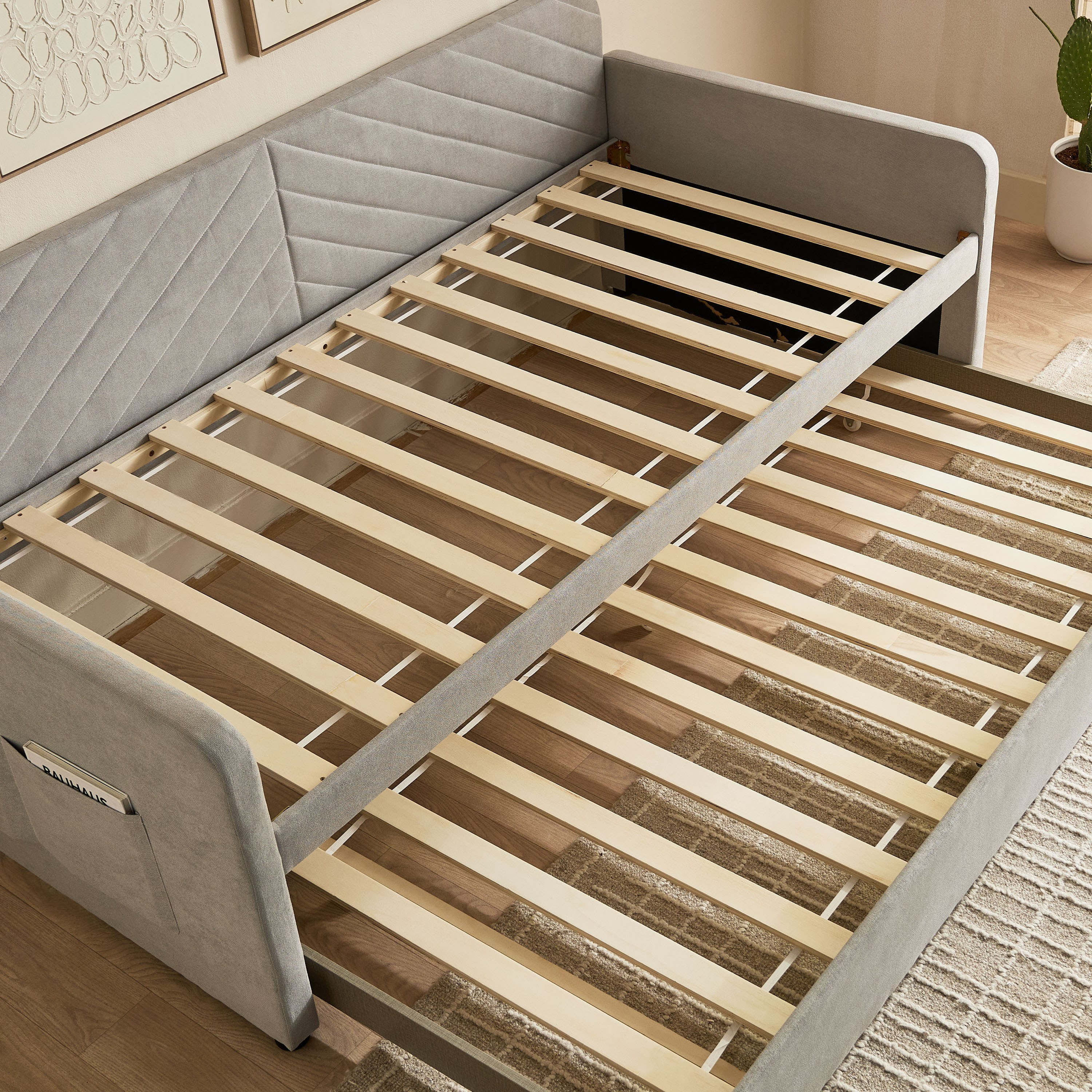 Movo Nordica Civita Upholstered Day Bed with Pull-Out Bed - 90x200 cm-hbxfurniture-bedsandbedsets-daybeds-image-7