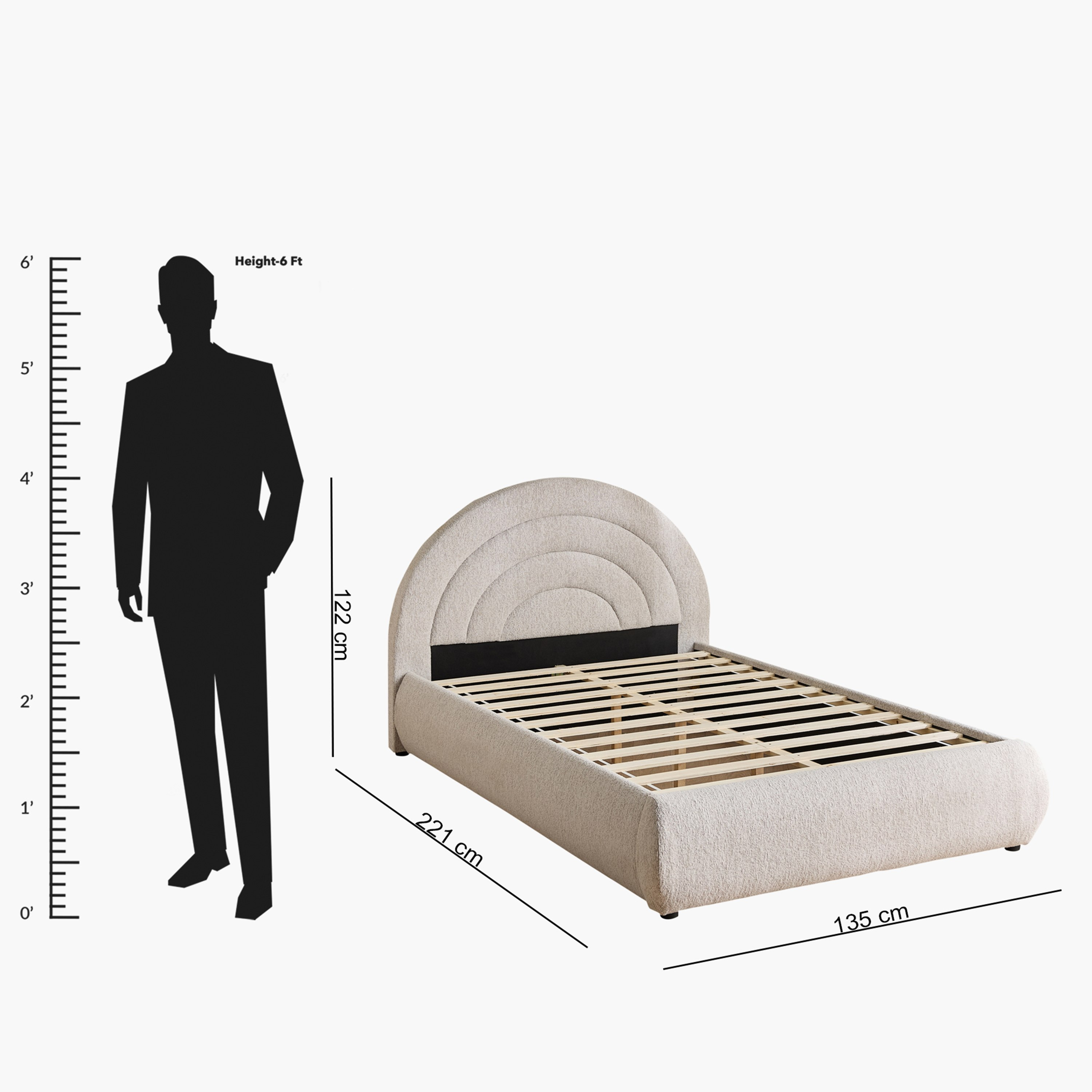 Movo Island Sardinia Upholstered Twin Bed - 120x200 cm-hbxbedroom-bedsandbedsets-upholsteredbeds-twin-image-9