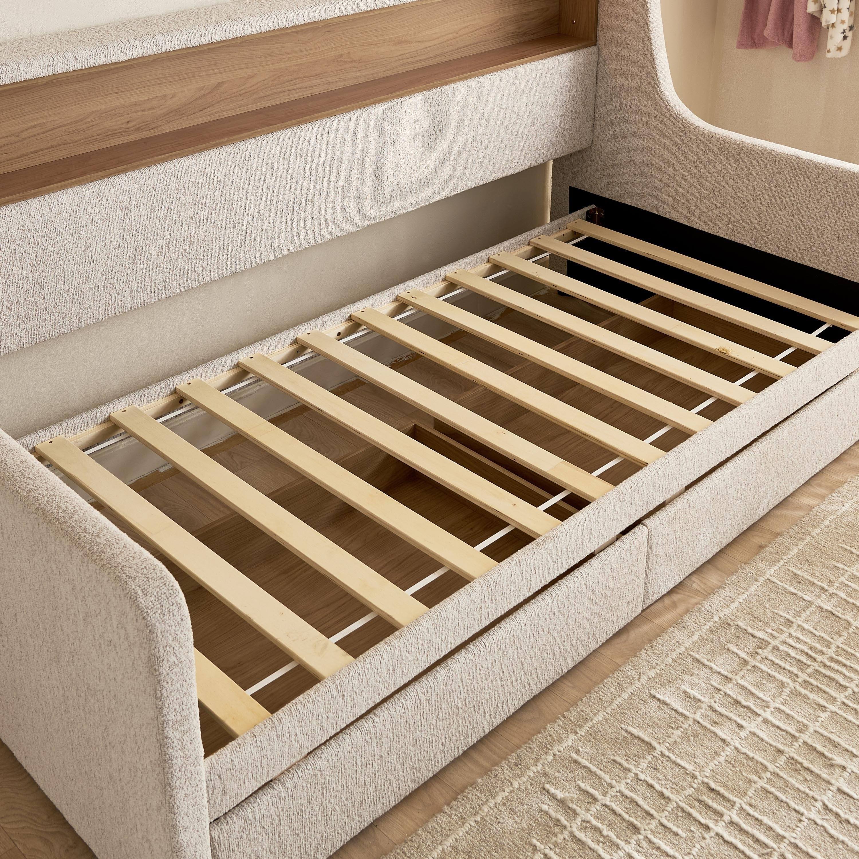 Movo Java Calabro Smart Upholstered Single Day Bed with 2-Drawers - 90x200 cm-hbxfurniture-bedsandbedsets-daybeds-image-6