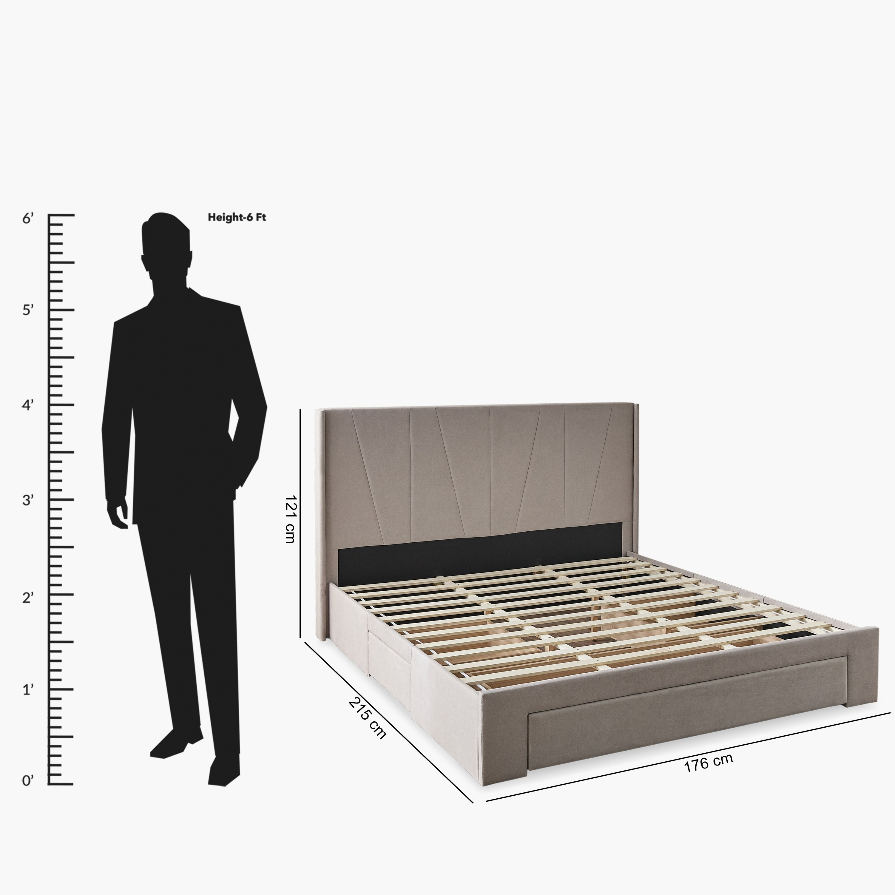 Movo Angelic Montero Nxt Upholstered Queen Bed with 3 Drawers - 160x200 cm-hbxbedroom-bedsandbedsets-beds-queen-image-13