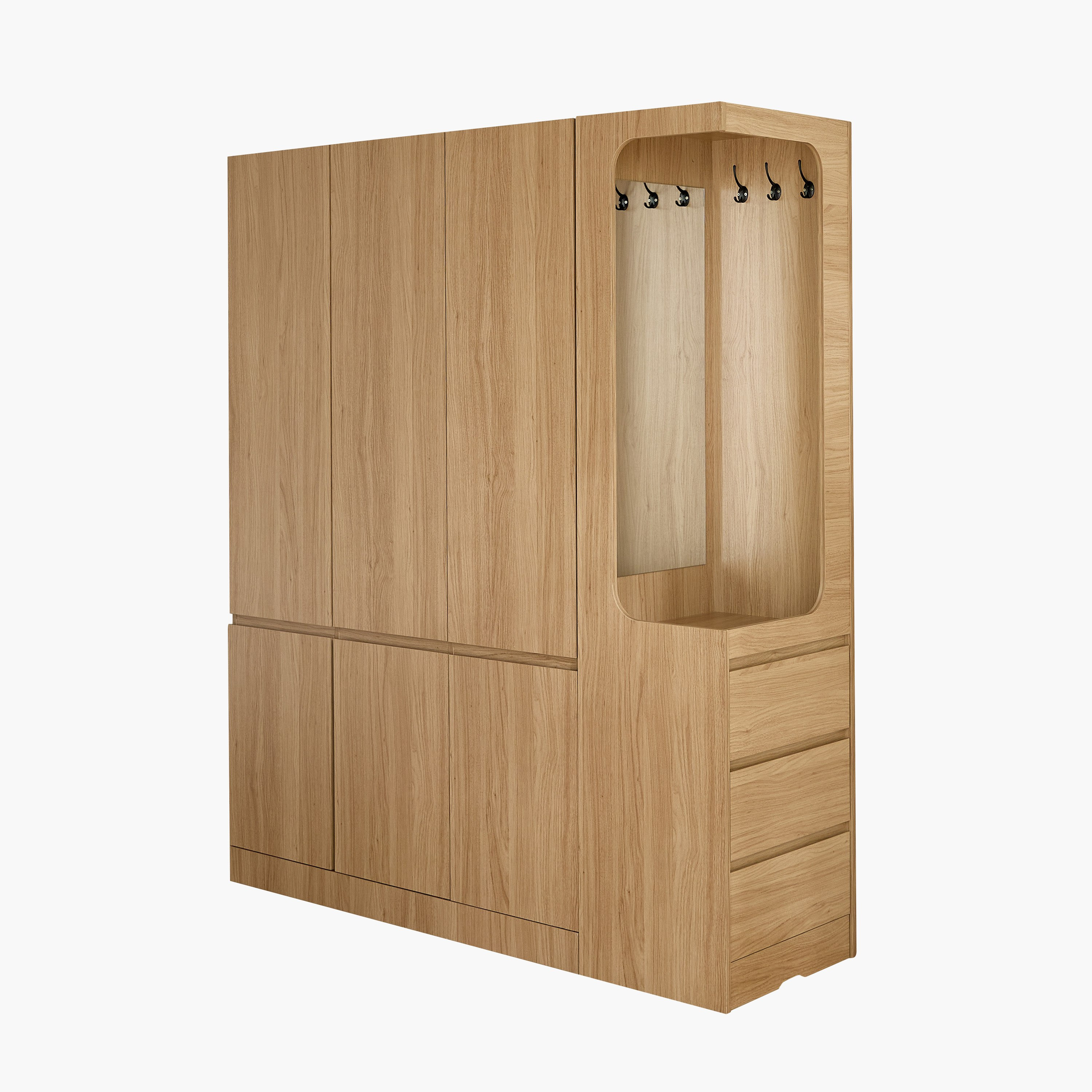خزانة ملابس 3 أبواب مع 3 أدراج مع علاقات ومرآة - كومباكتو من موڤو-hbxfurniture-wardrobes-image-11