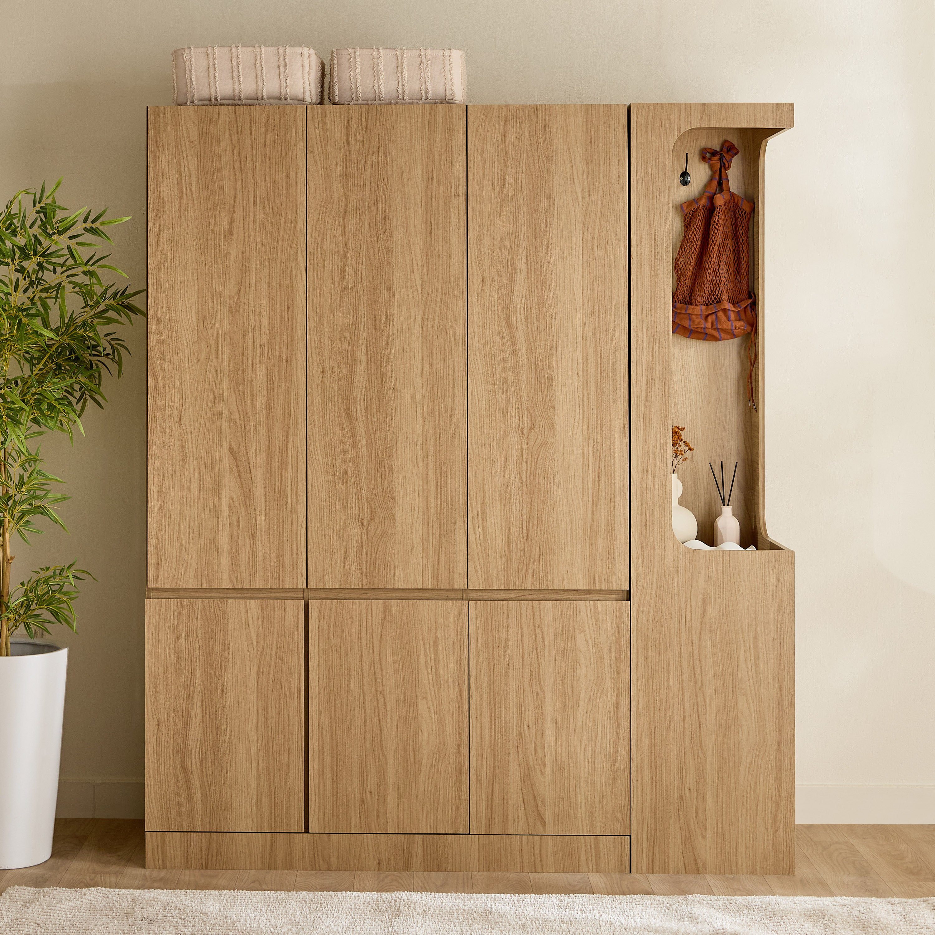 خزانة ملابس 3 أبواب مع 3 أدراج مع علاقات ومرآة - كومباكتو من موڤو-hbxfurniture-wardrobes-image-2