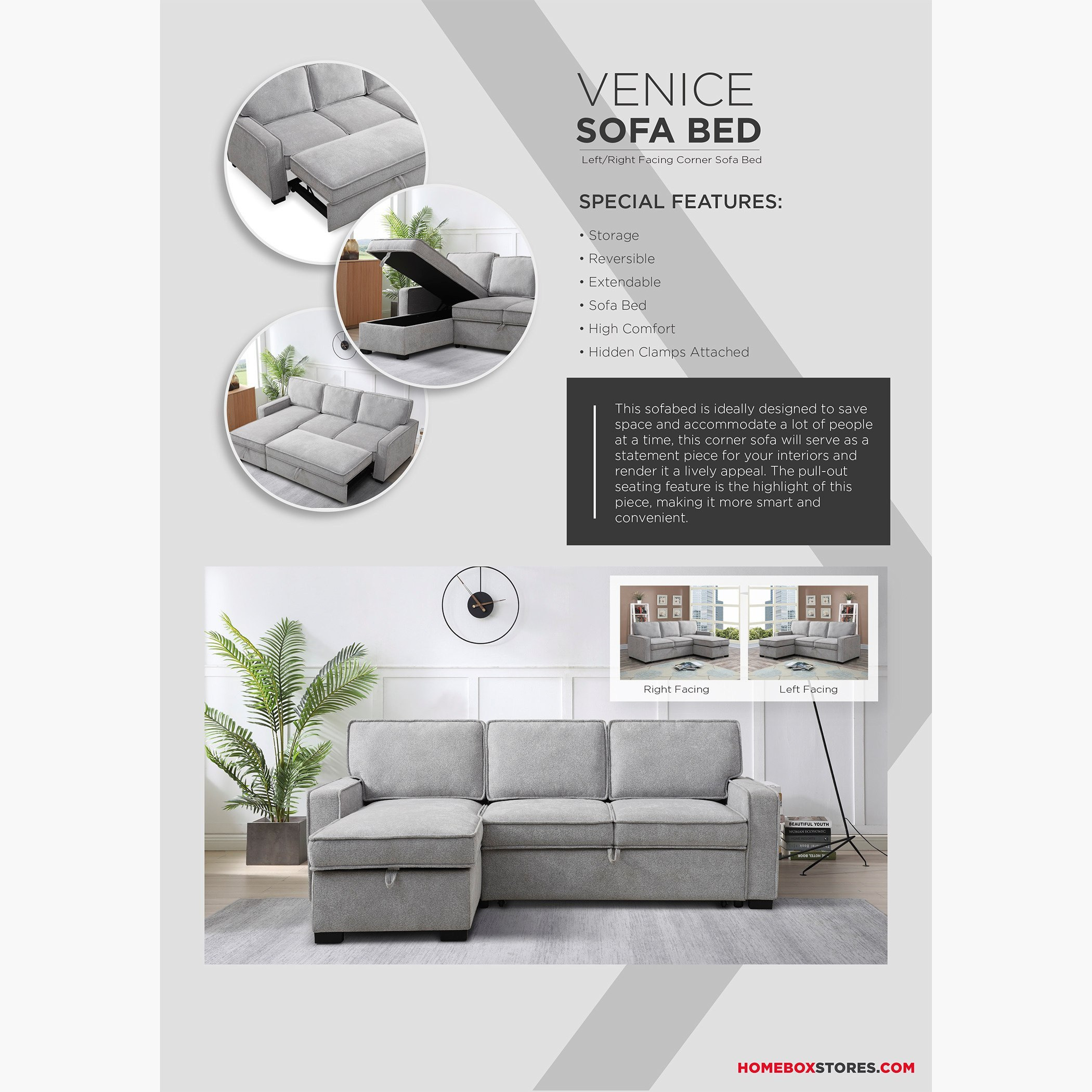Venice Next 3-Seater Reversible Easy Clean Fabric Corner Sofa Bed with Storage-hbxfurniture-sofasandarmchairs-sofabeds-image-17