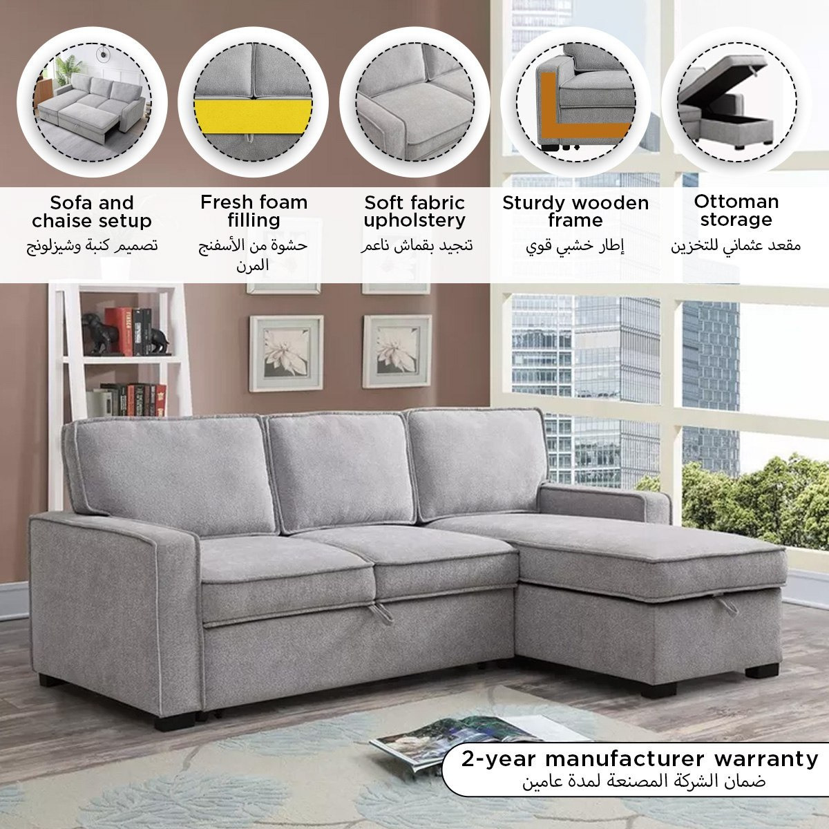 Venice Next 3-Seater Reversible Easy Clean Fabric Corner Sofa Bed with Storage-hbxfurniture-sofasandarmchairs-sofabeds-image-41