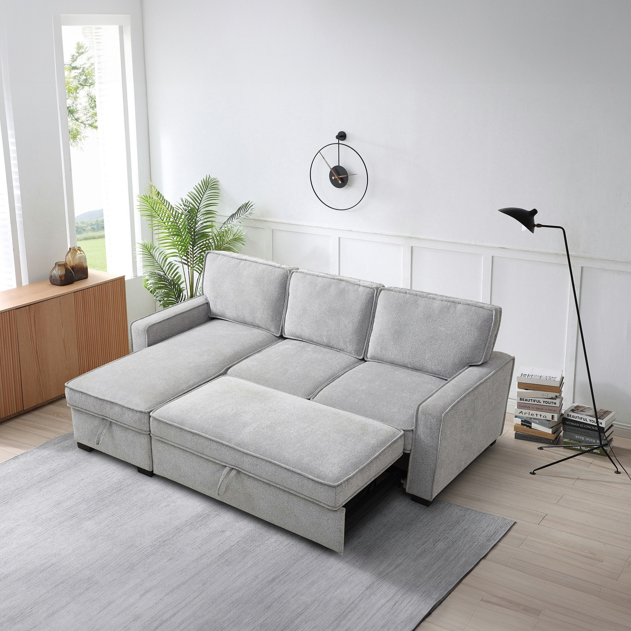 Venice Next 3-Seater Reversible Easy Clean Fabric Corner Sofa Bed with Storage-hbxfurniture-sofasandarmchairs-sofabeds-image-3