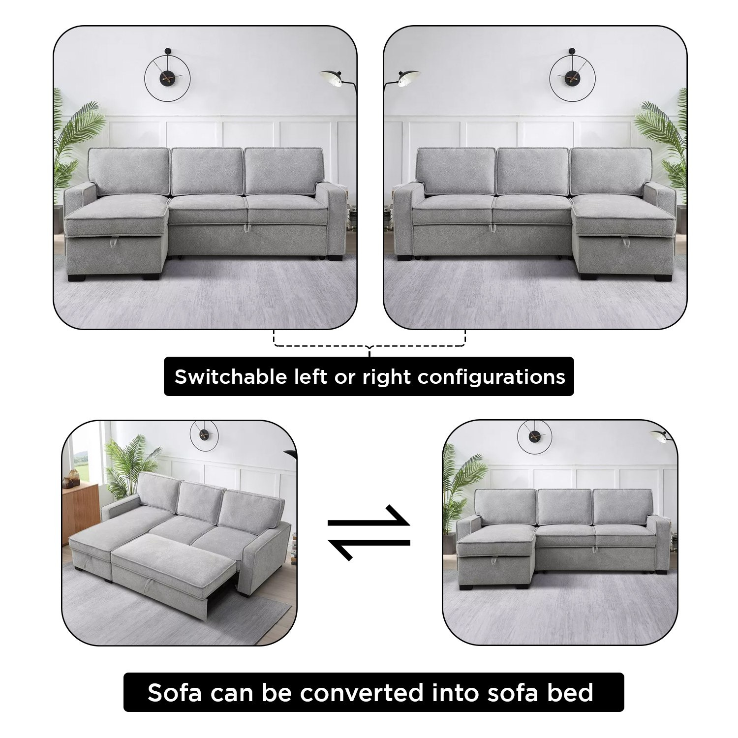 Venice Next 3-Seater Reversible Easy Clean Fabric Corner Sofa Bed with Storage-hbxfurniture-sofasandarmchairs-sofabeds-image-5