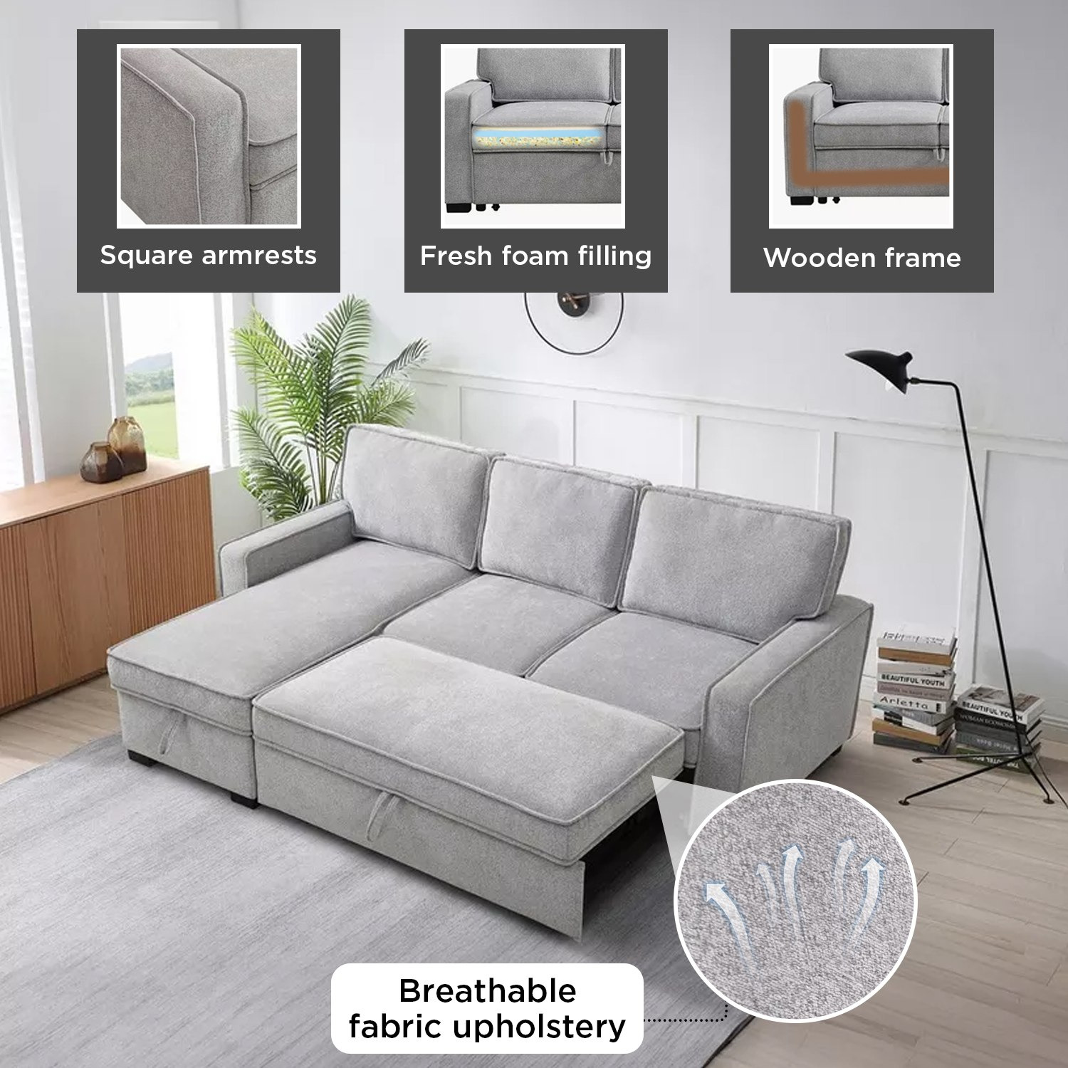 Venice Next 3-Seater Reversible Easy Clean Fabric Corner Sofa Bed with Storage-hbxfurniture-sofasandarmchairs-sofabeds-image-7