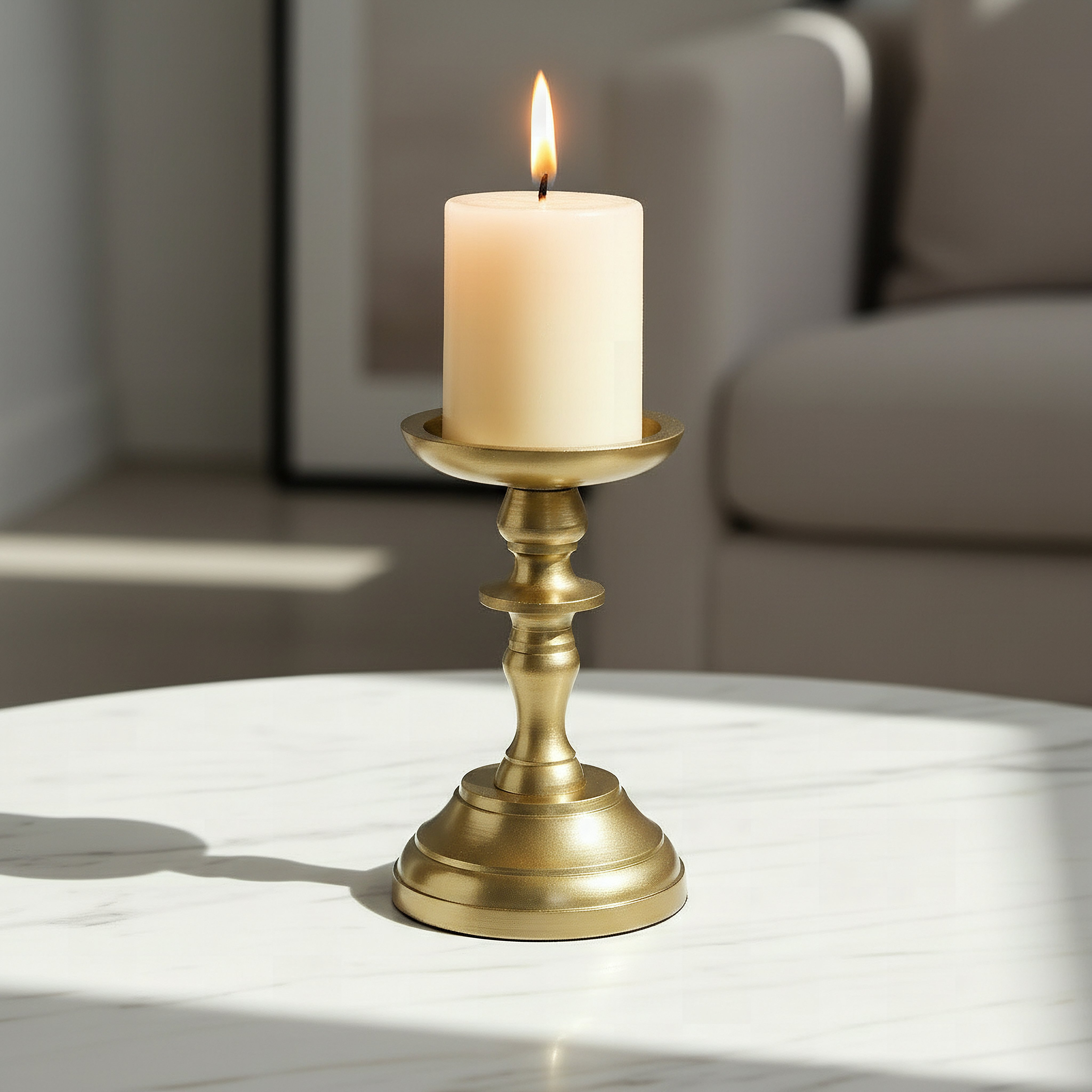 Casa Vero Decorative Pillar Candleholder - 10x10x15 cm-hbxlivingroom-decorandaccessories-candleholders-image-2