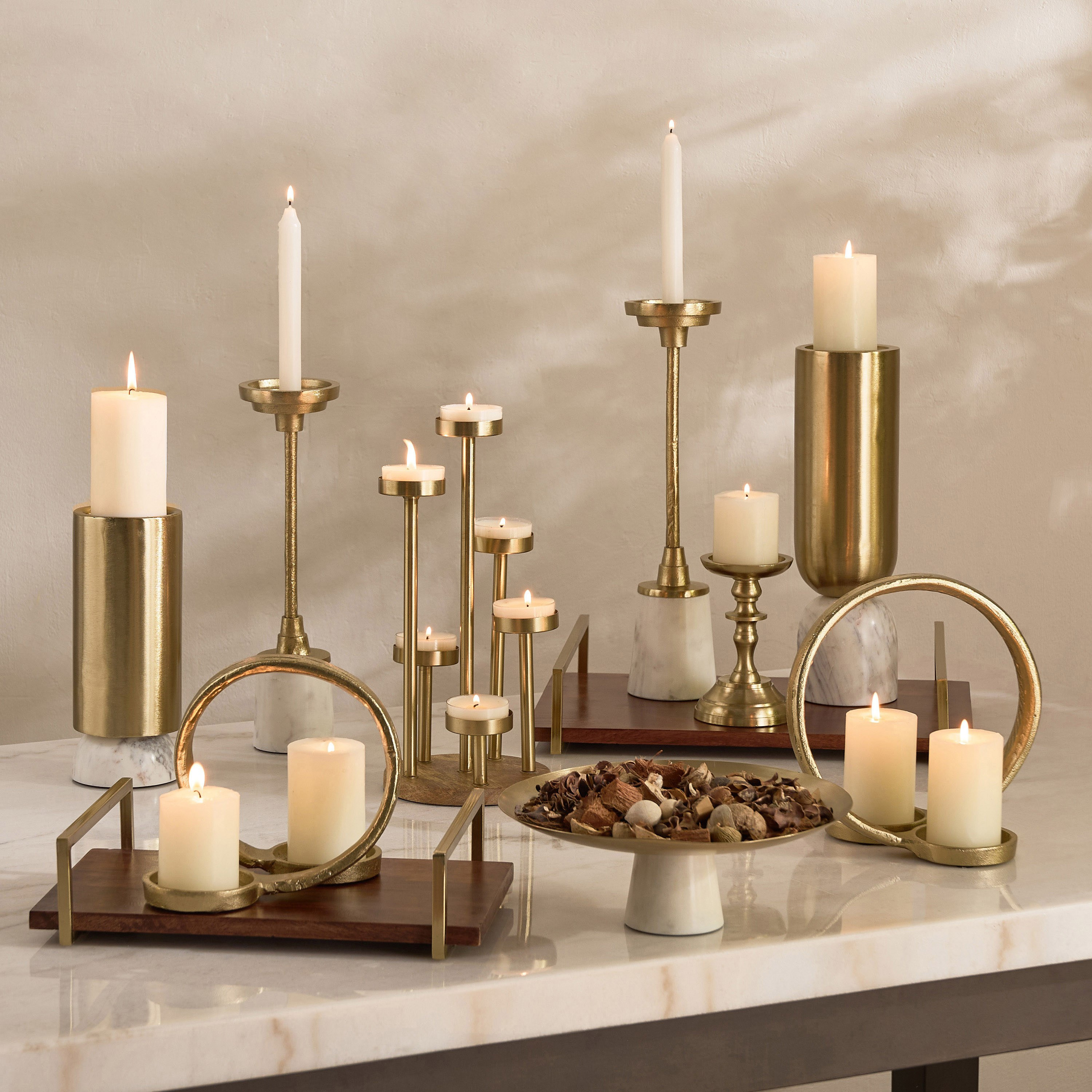 Casa Vero Decorative Pillar Candleholder - 10x10x35 cm-hbxlivingroom-decorandaccessories-candleholders-image-5