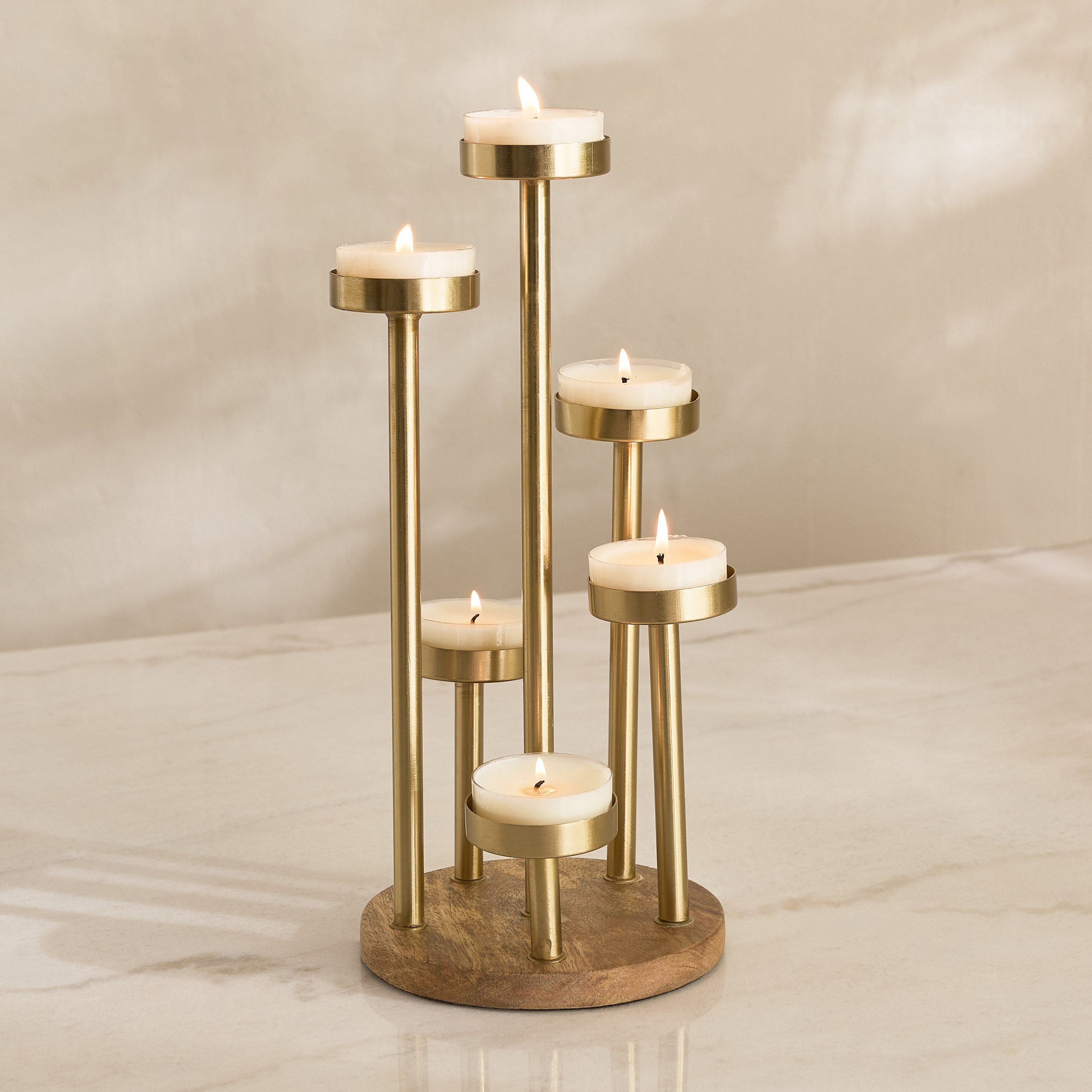 Casa Vero Decorative Pillar Candle Stand - 15.5x15.5x34 cm-hbxlivingroom-decorandaccessories-candleholders-image-6