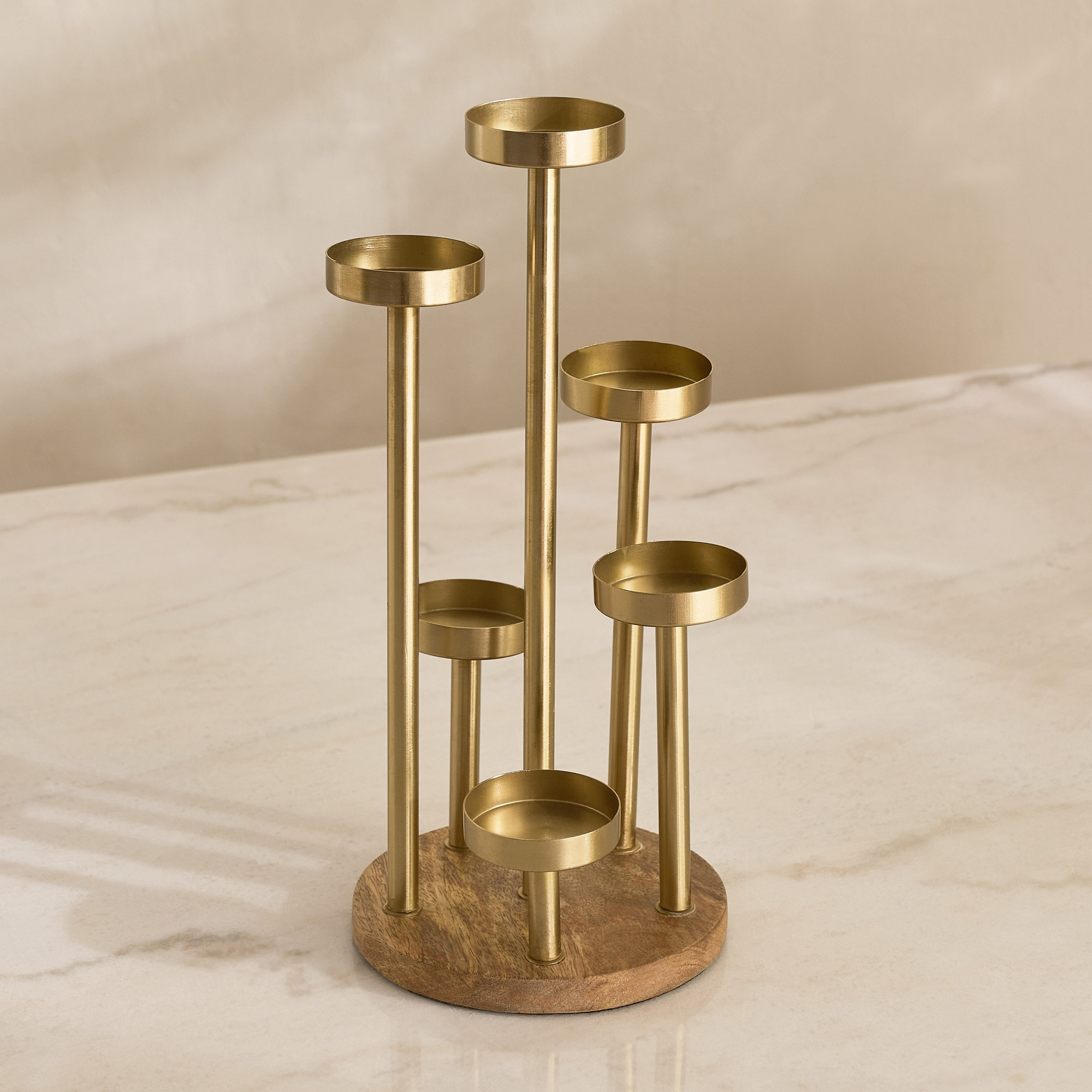 Casa Vero Decorative Pillar Candle Stand - 15.5x15.5x34 cm-hbxlivingroom-decorandaccessories-candleholders-image-7