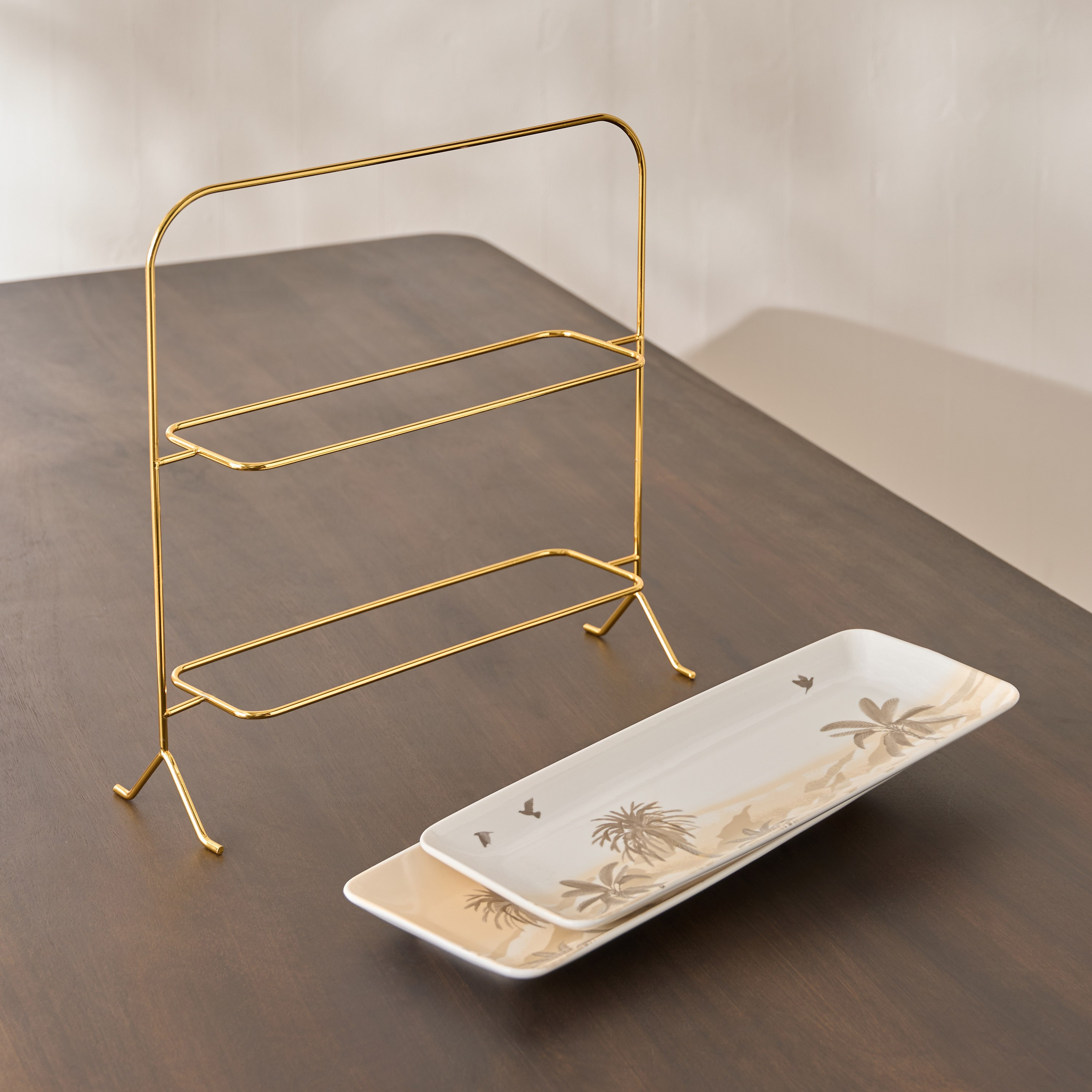 Sahra Rectangular 2-Tier Cake Stand - 40 cm-hbxdecorandfurnishings-tabletop-serveware-image-3