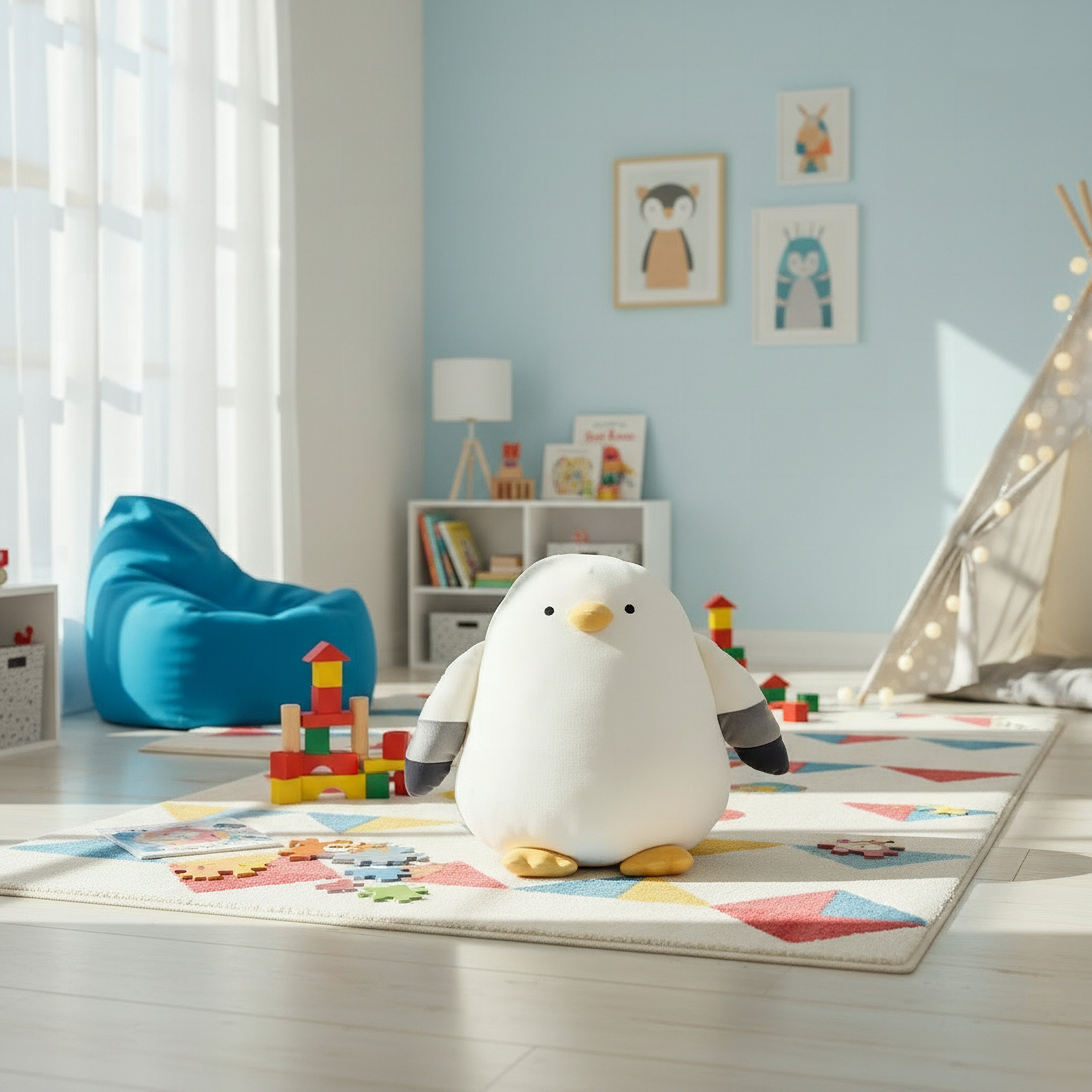Centaur Penguin Shaped Cushion - 40x42x16 cm-hbxdecorandfurnishings-homefurnishings-cushionsandcovers-filledcushions-image-4