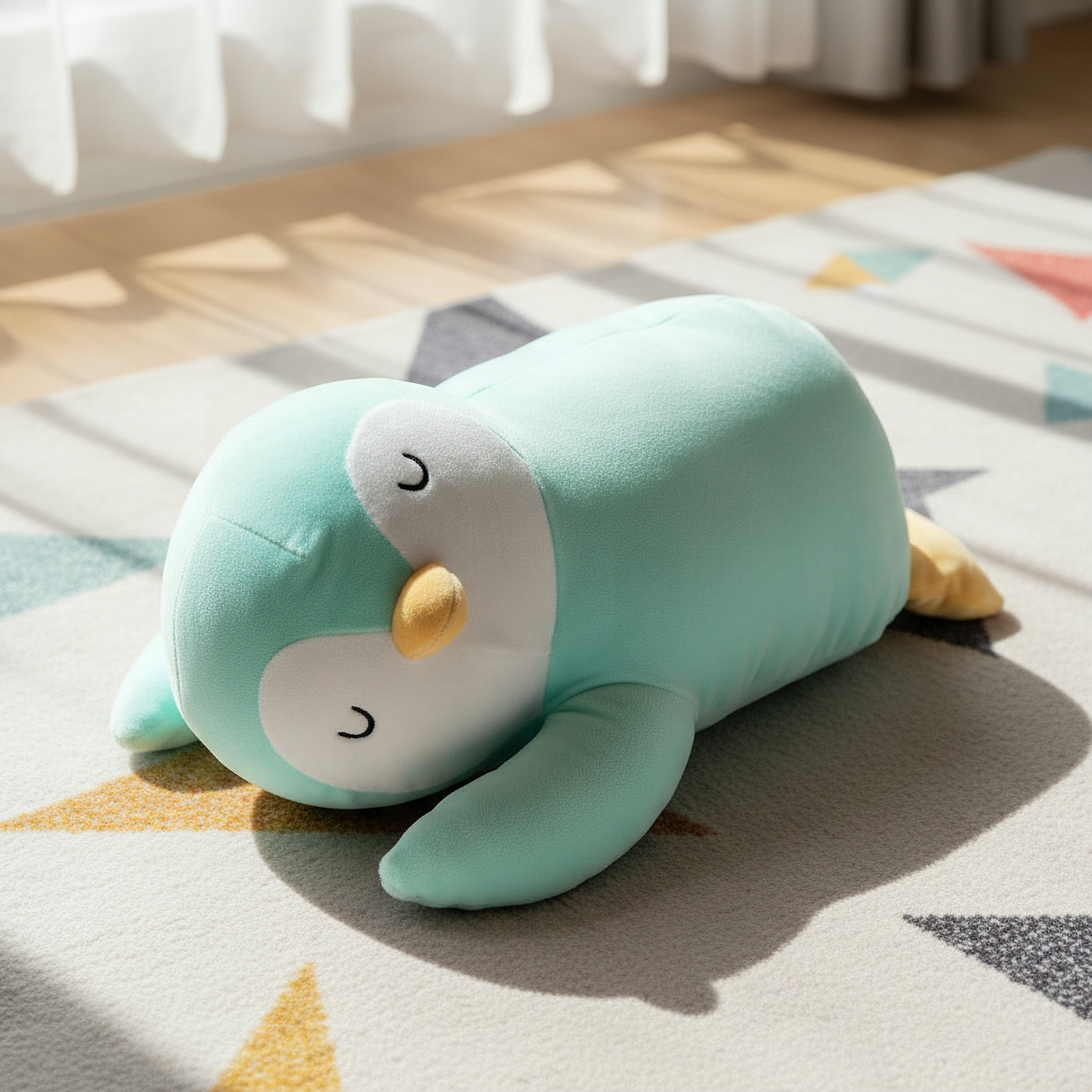 Centaur Sleeping Baby Penguin Shaped Cushion - 19x43x18 cm-hbxbedroom-bedding-cushionsandcovers-filledcushions-image-1