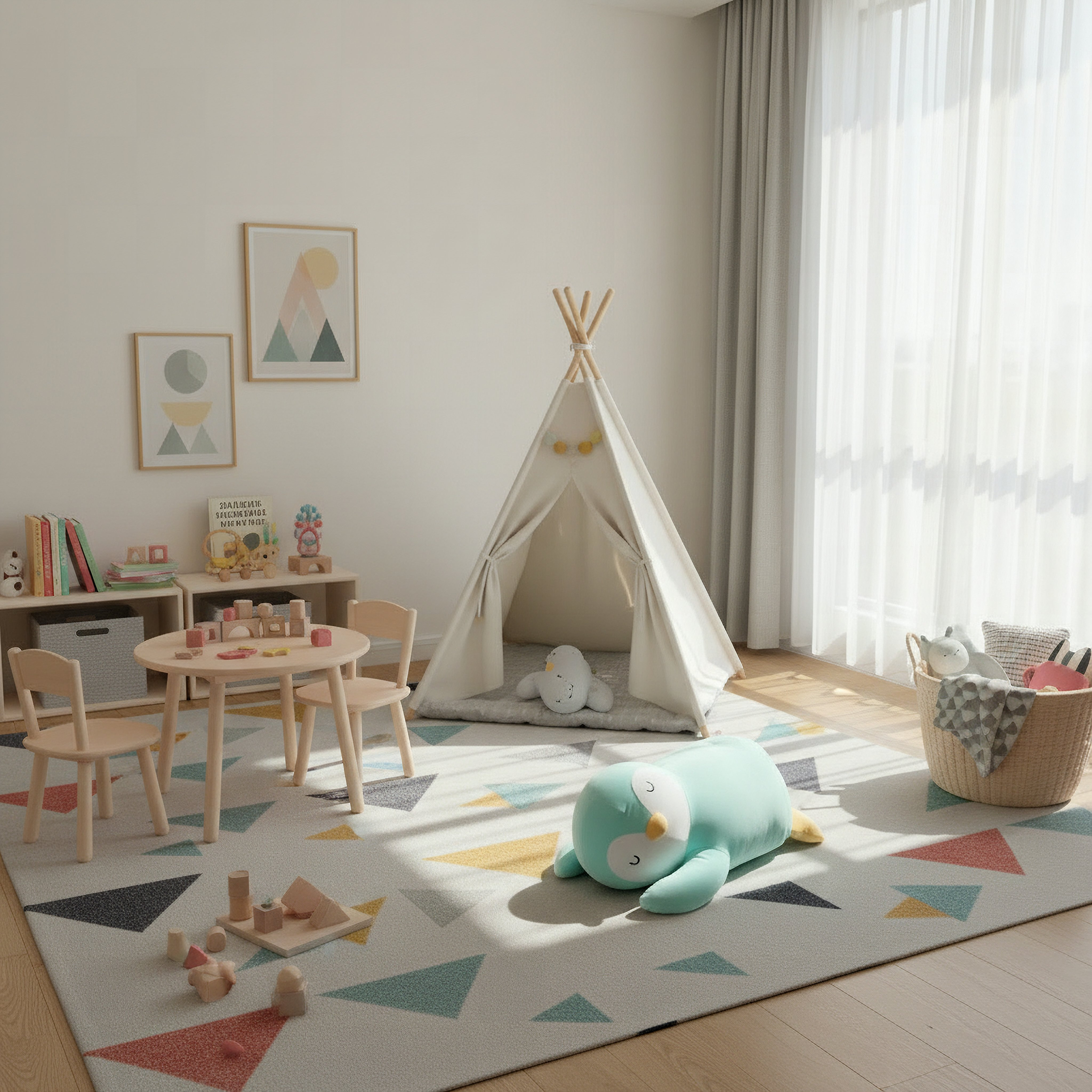 Centaur Sleeping Baby Penguin Shaped Cushion - 19x43x18 cm-hbxbedroom-bedding-cushionsandcovers-filledcushions-image-4