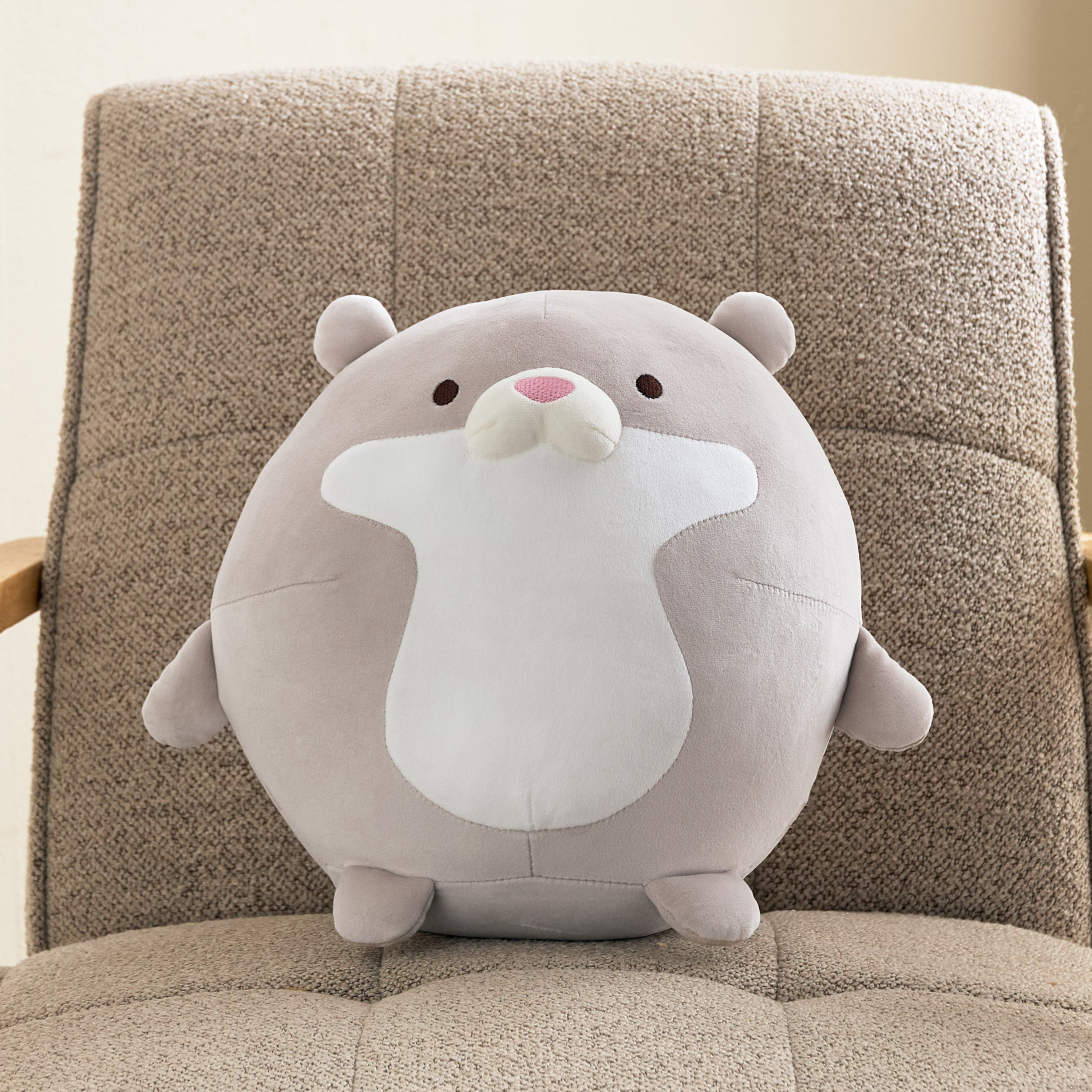Centaur Round Otter Shaped Cushion - 37x27x26 cm-hbxbedroom-bedding-cushionsandcovers-filledcushions-image-5