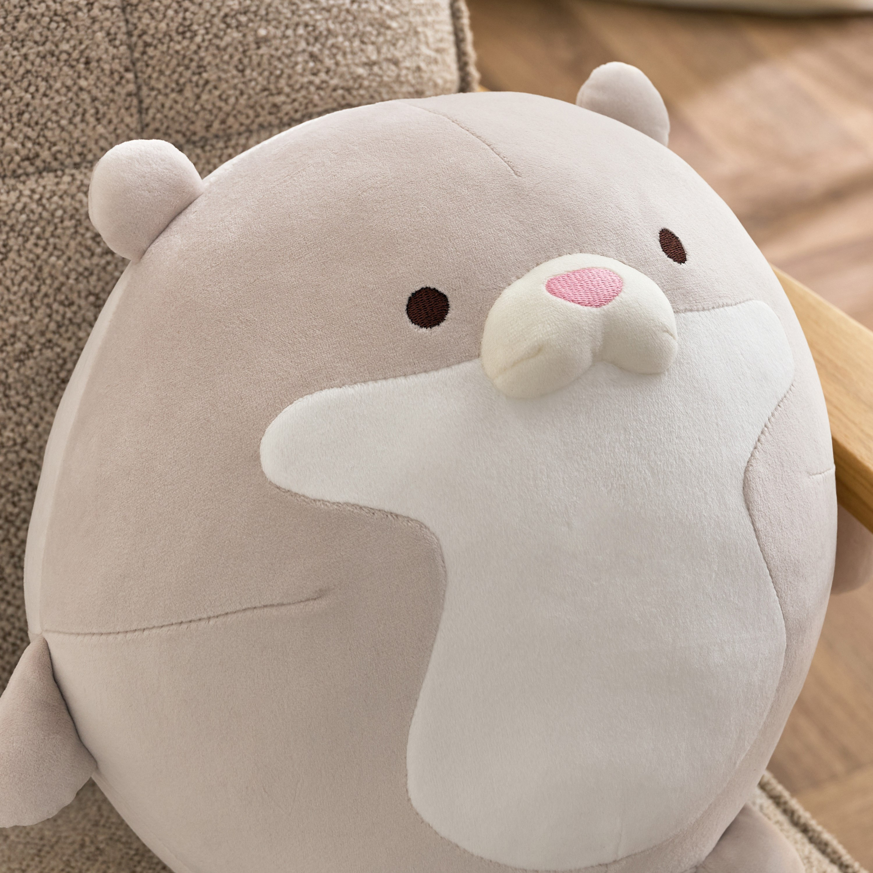 Centaur Round Otter Shaped Cushion - 37x27x26 cm-hbxbedroom-bedding-cushionsandcovers-filledcushions-image-6