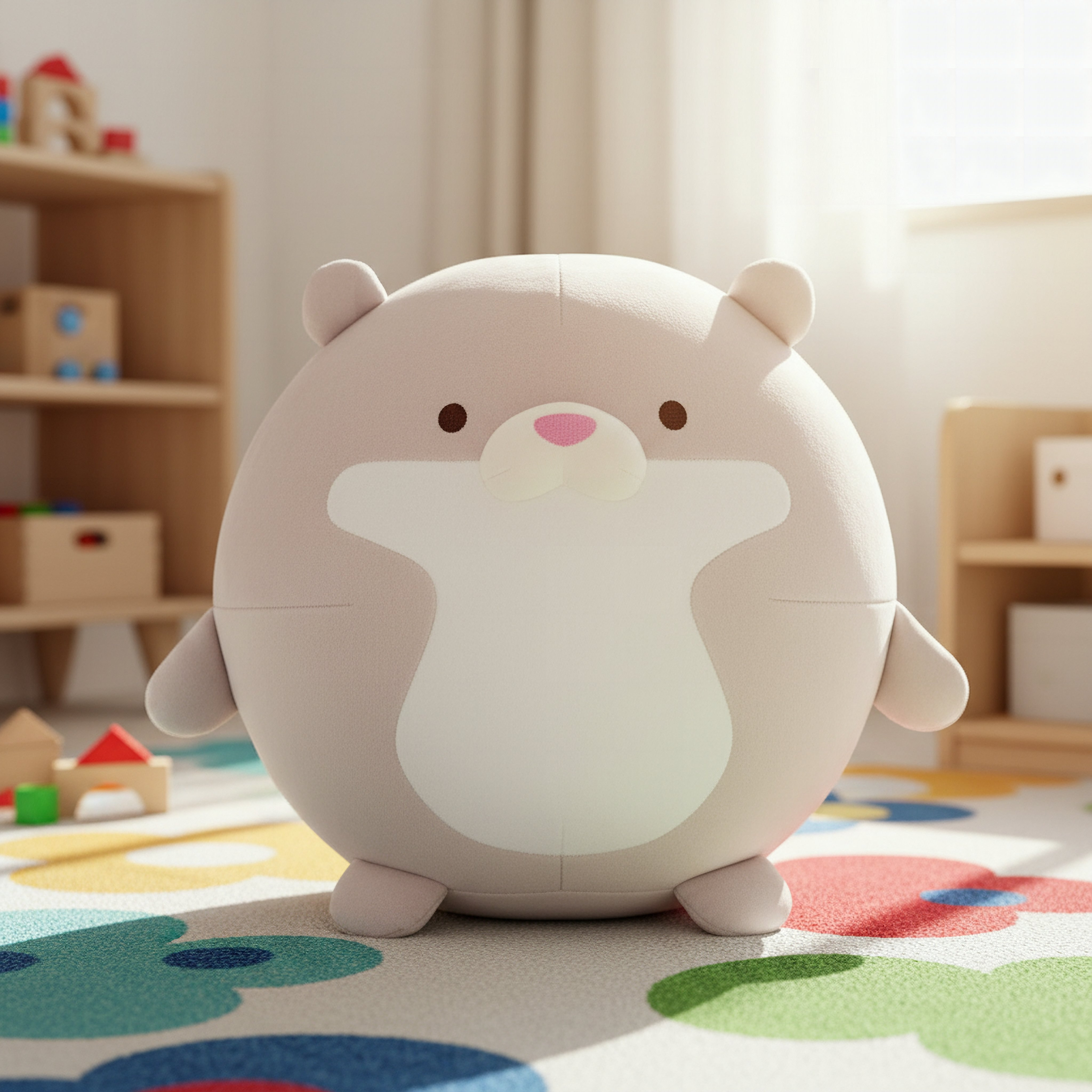Centaur Round Otter Shaped Cushion - 37x27x26 cm-hbxbedroom-bedding-cushionsandcovers-filledcushions-image-1
