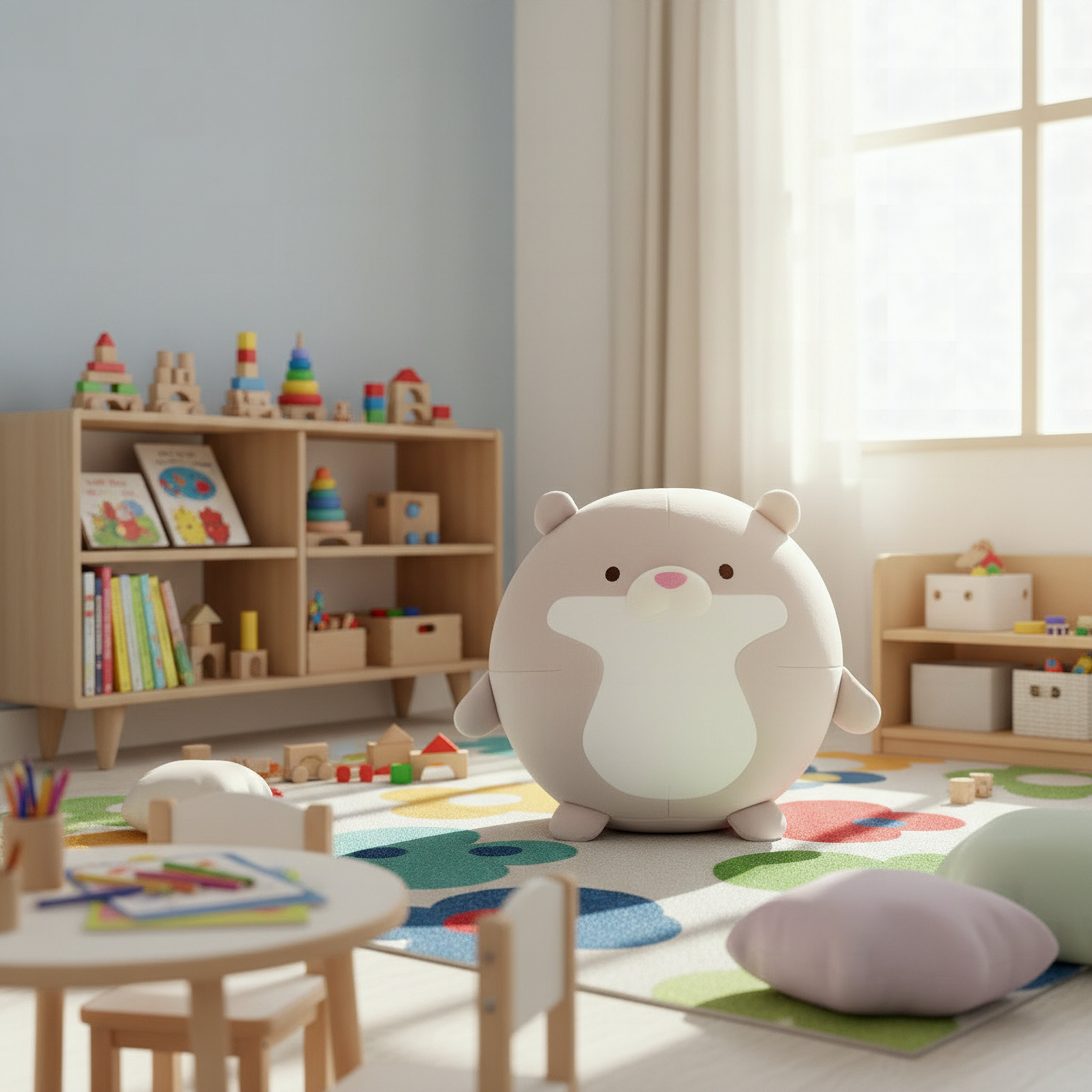 Centaur Round Otter Shaped Cushion - 37x27x26 cm-hbxbedroom-bedding-cushionsandcovers-filledcushions-image-4