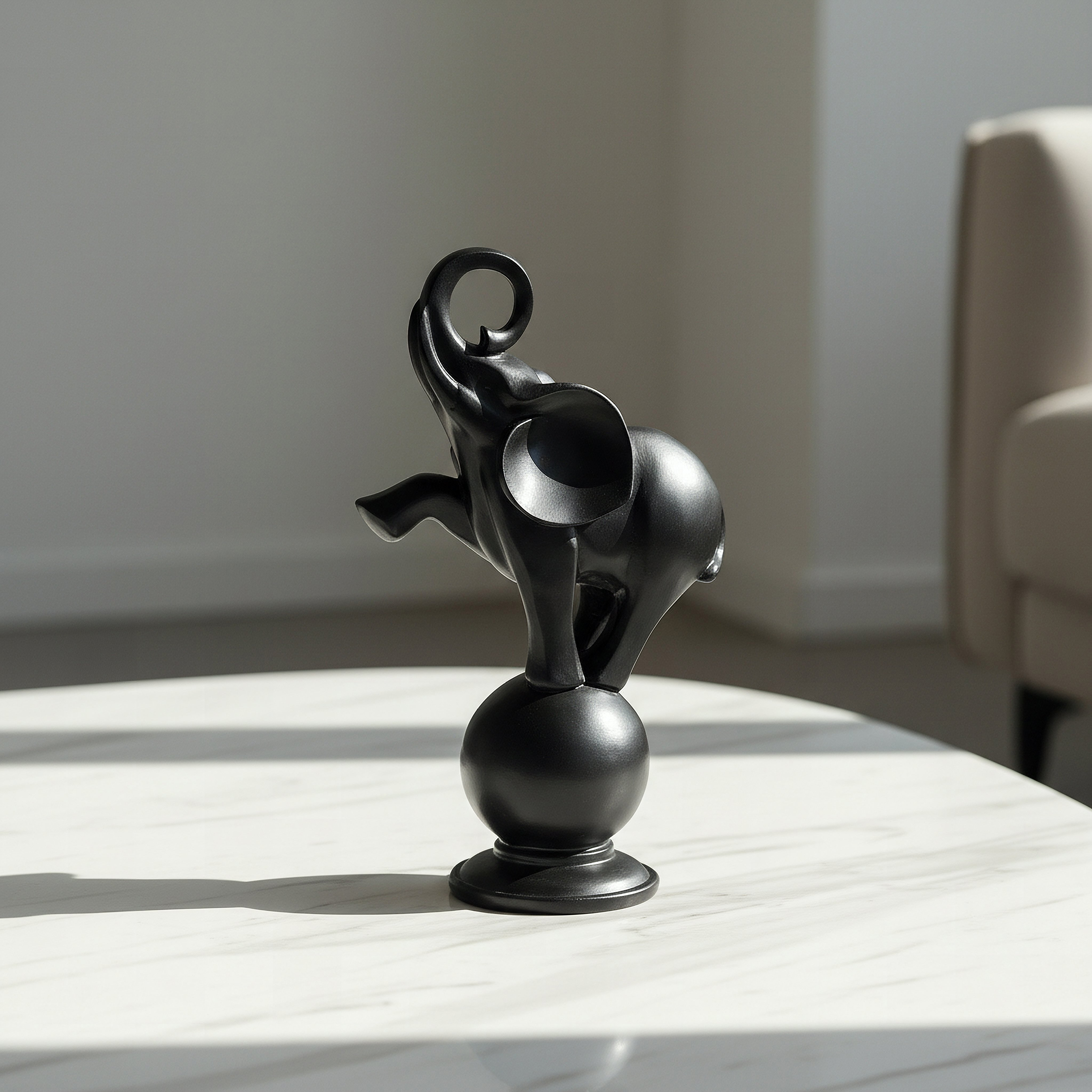 قطعة ديكور بولي ريزين فيل على كرة من رين قصيدة - 15x8.8x26.2-hbxhomeware-homedecor-figurinesandornaments-image-1
