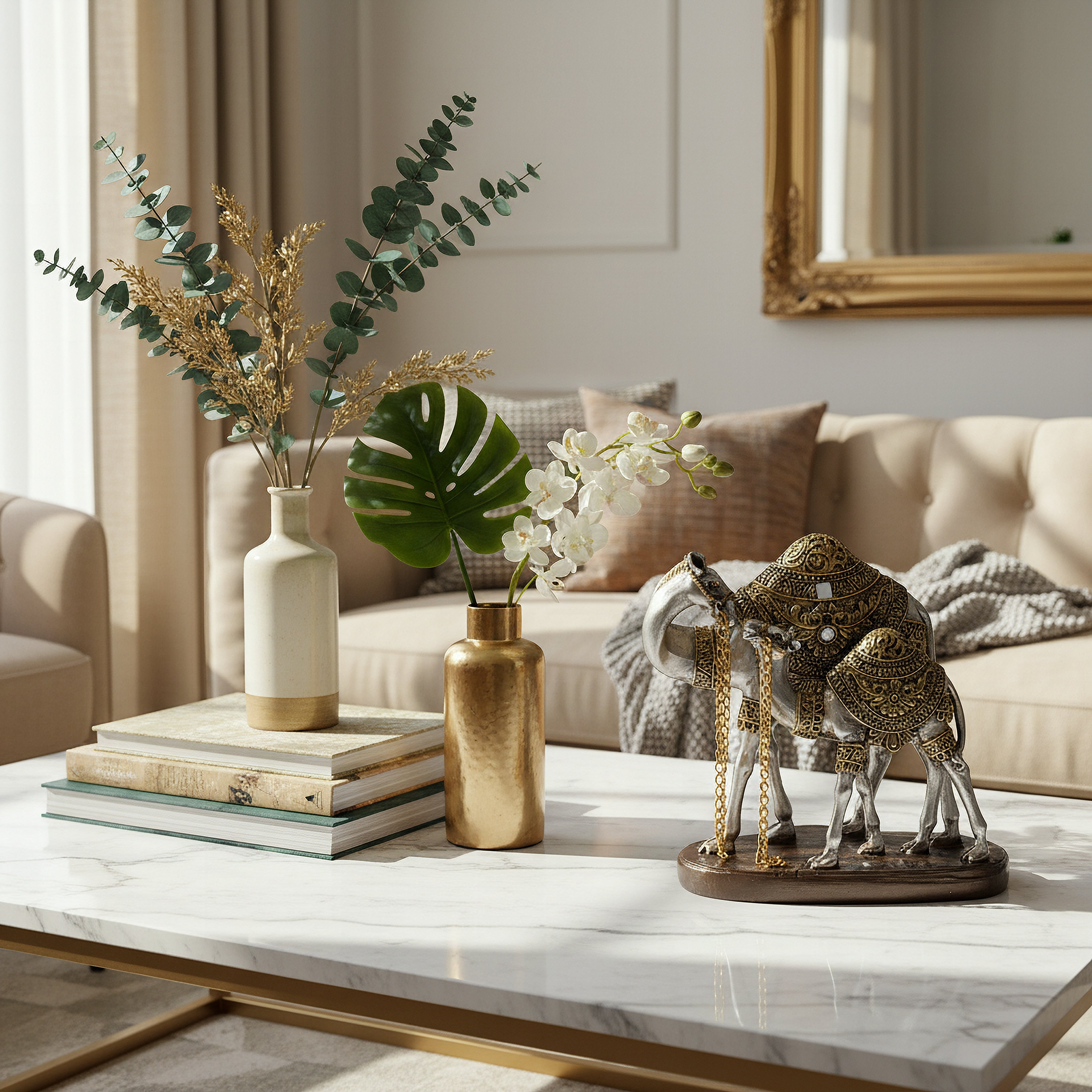 Wren Qusida Polyresin Camel with Calf Figurine - 18x11x11 cm-hbxhomeware-homedecor-figurinesandornaments-image-4
