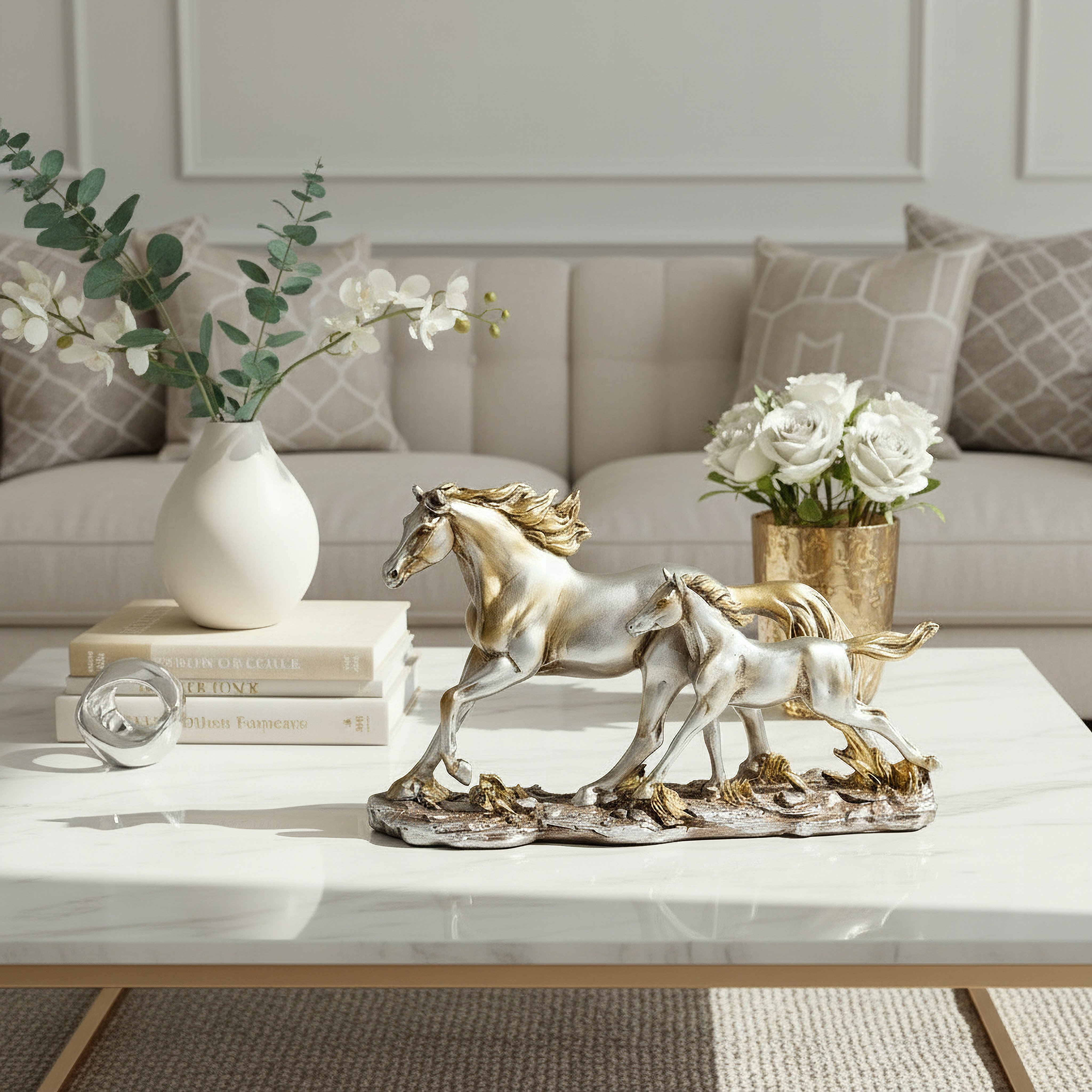 تمثال حصان ومهر بوليريسين من رين قصيدة – 26.5×7.5×17 سم-hbxhomeware-homedecor-figurinesandornaments-image-4