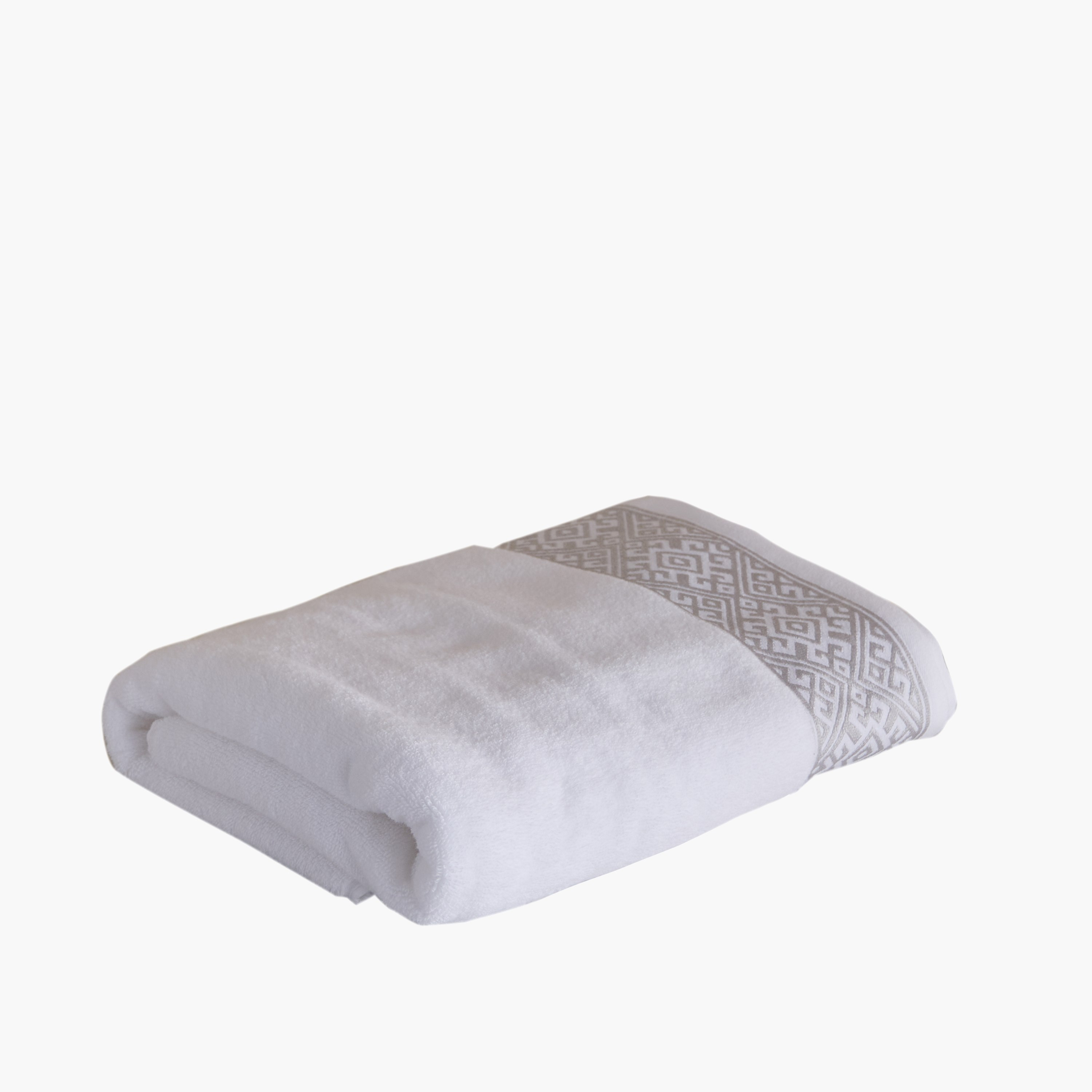 White Haven Geo Lux Cotton Zero Twist Bath Towel - 70x140 cm-hbxbathroom-bathroomtextiles-image-5