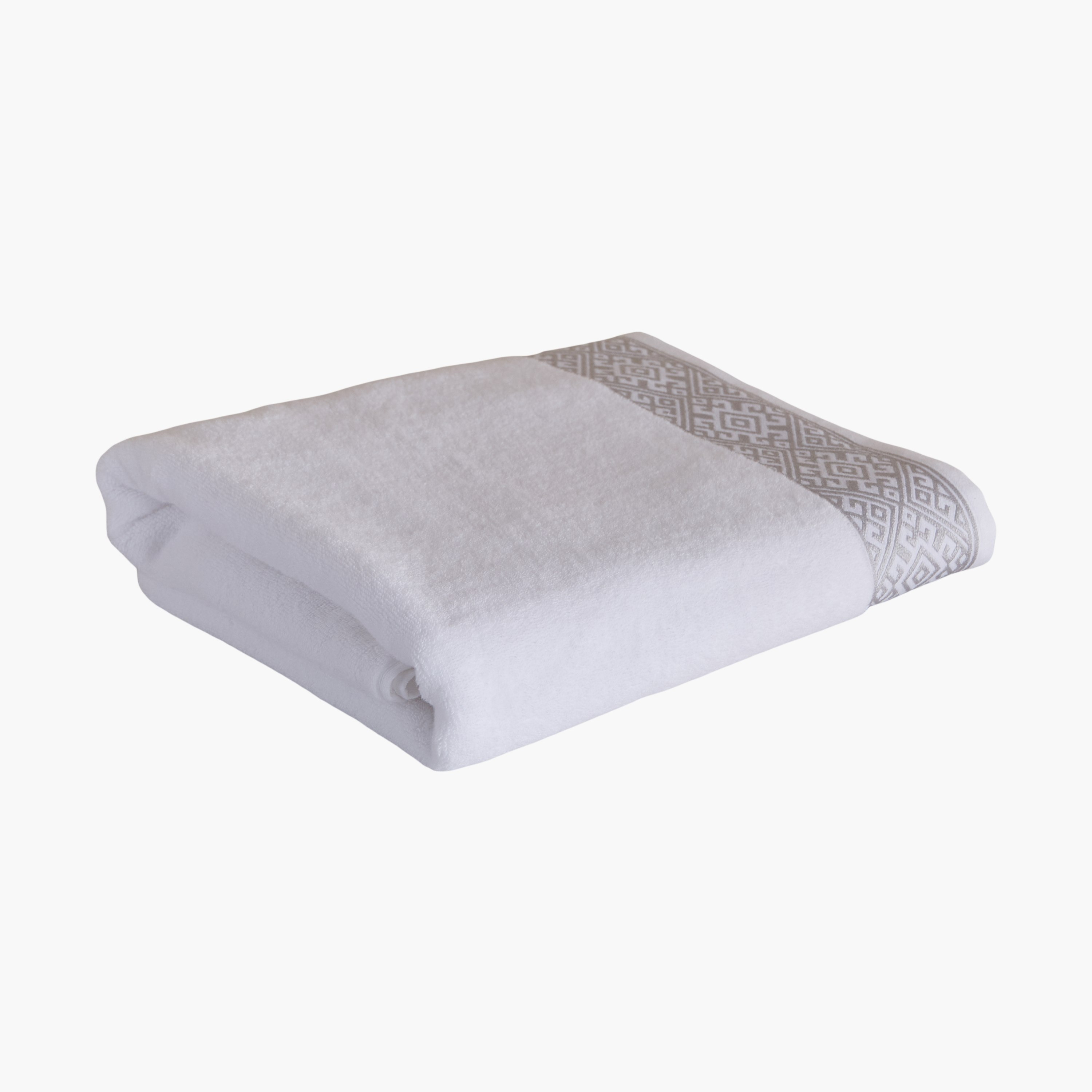 White Haven Geo Lux Cotton Zero Twist Bath Sheet - 90x150 cm-hbxbathroom-bathroomtextiles-image-5
