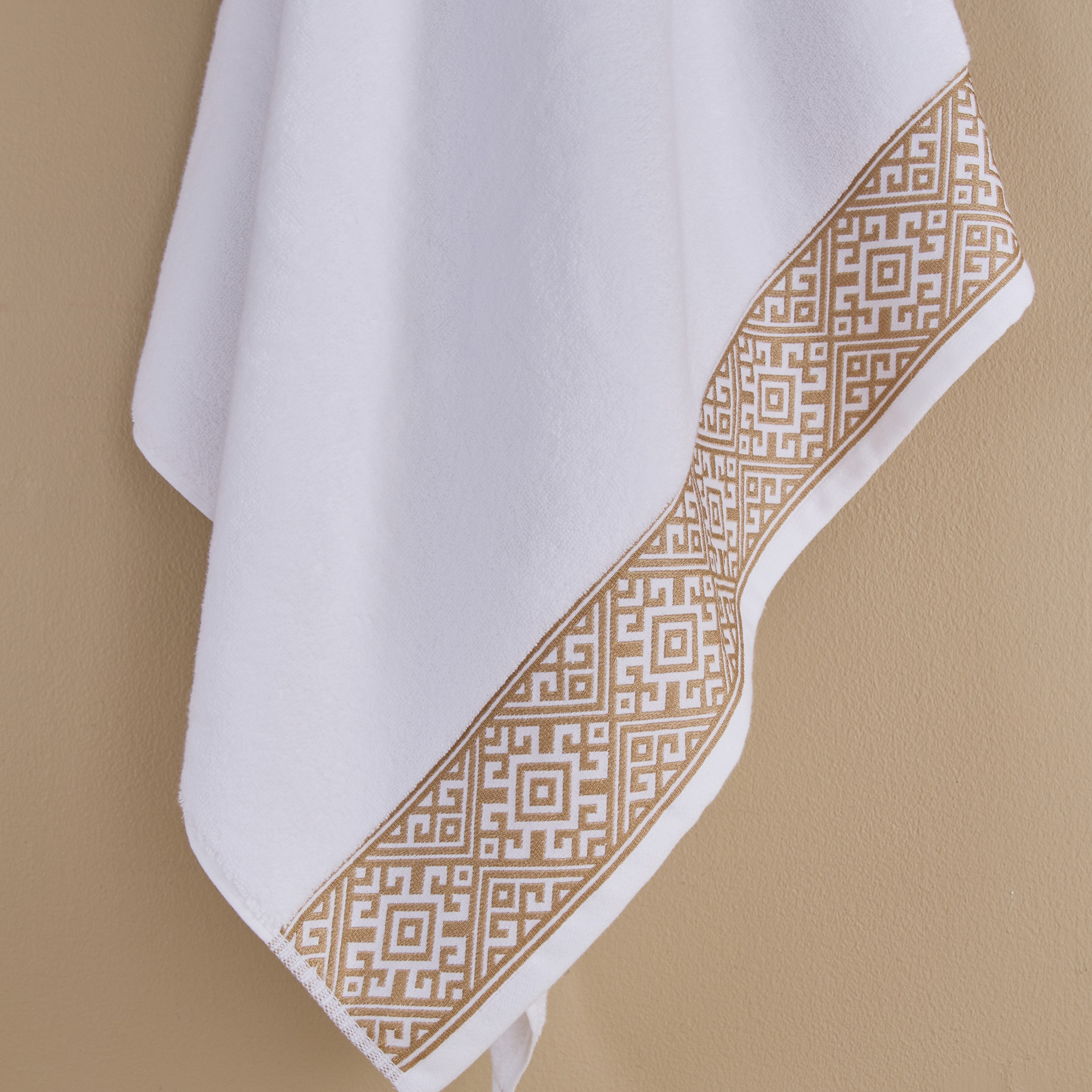 White Haven Geo Lux Cotton Zero Twist Hand Towel - 50x90 cm-hbxbathroom-bathroomtextiles-image-3